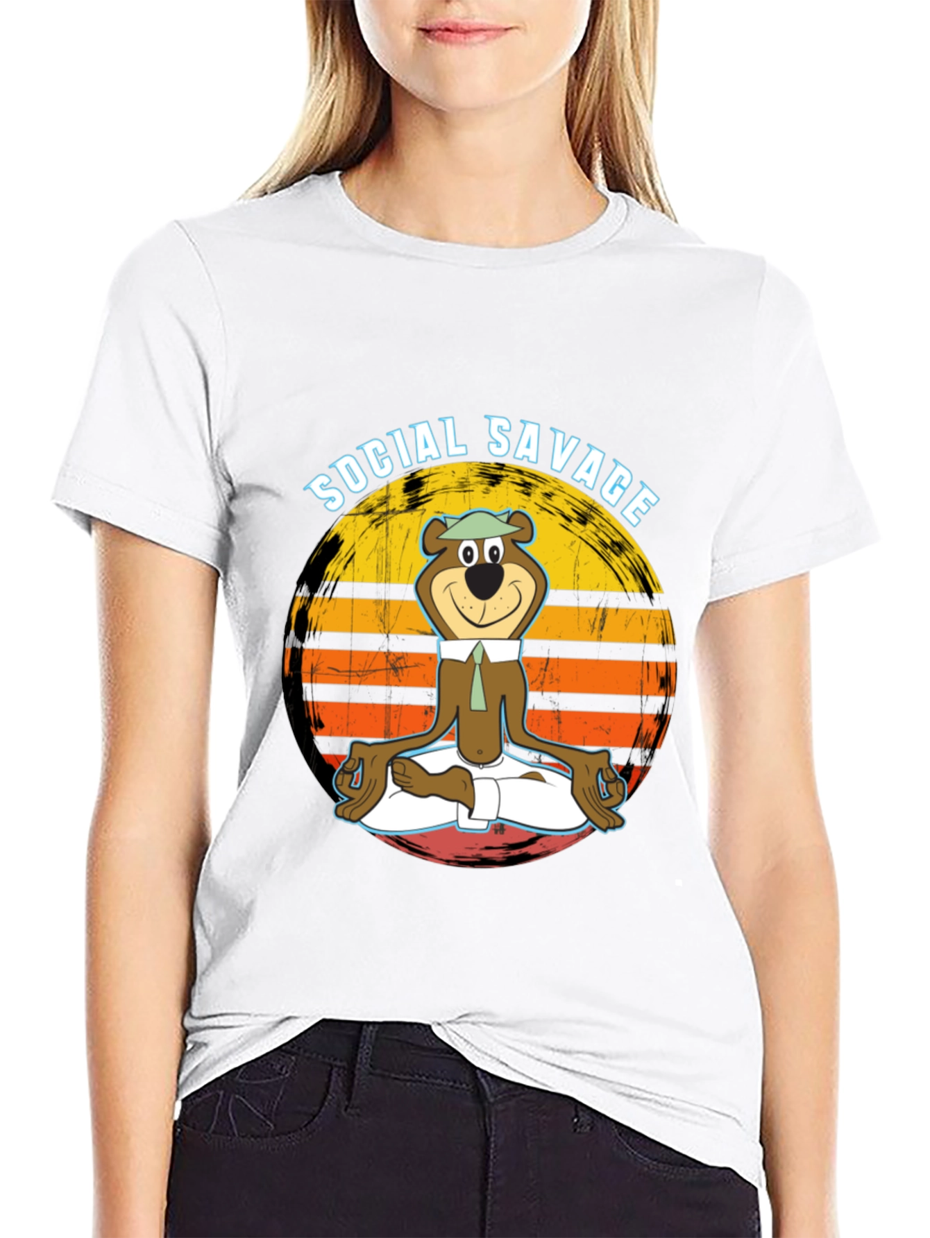 Social Savage Yogi Bear Graphic Tee - Relaxed Fit