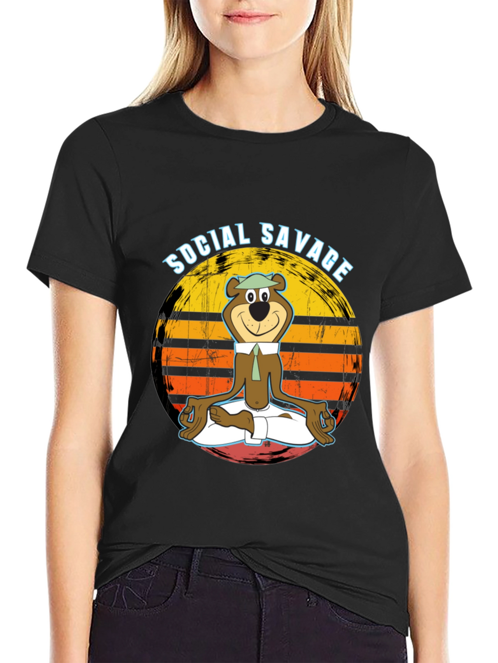 Social Savage Yogi Bear Graphic Tee - Relaxed Fit