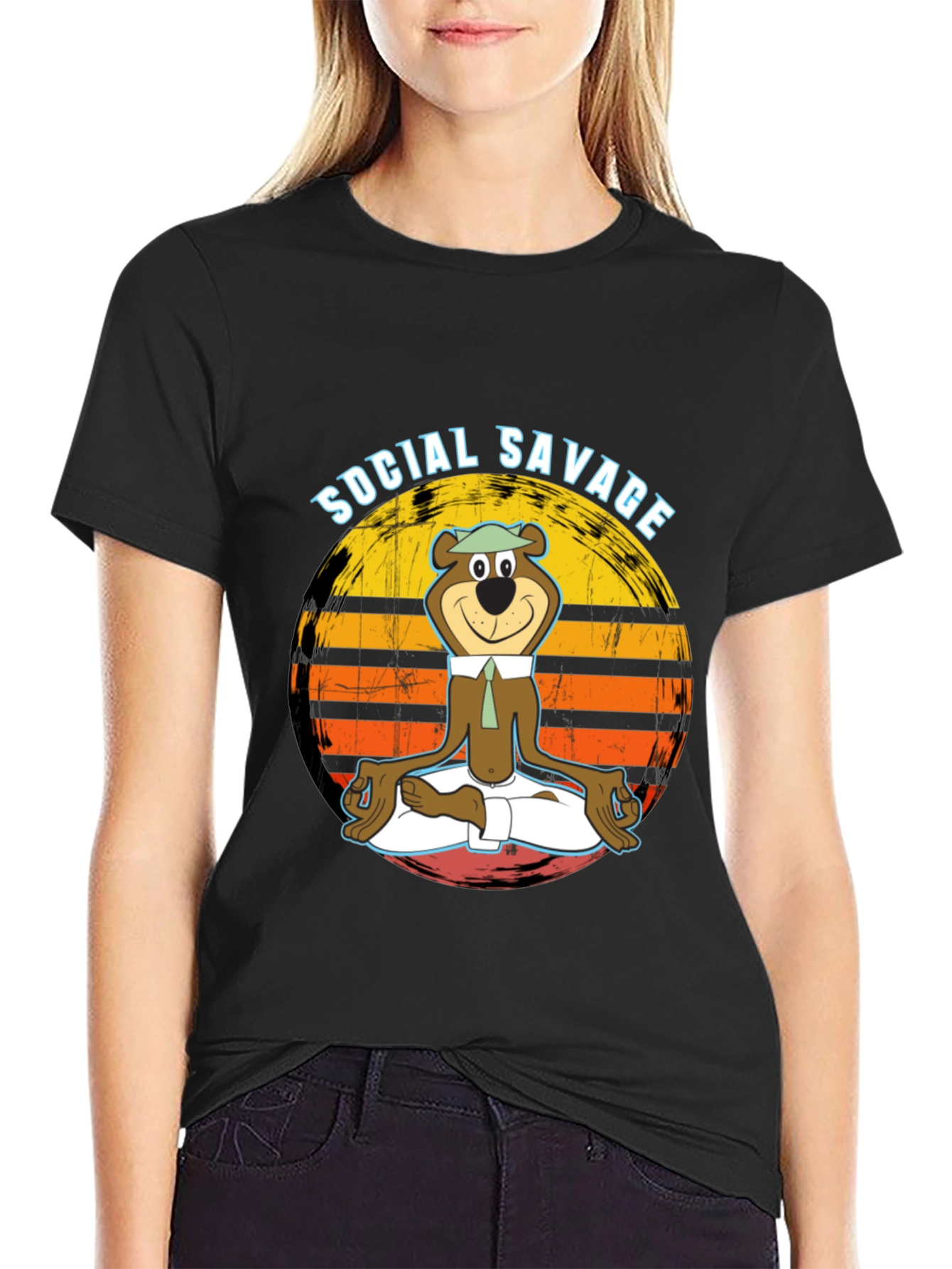 Social Savage Yogi Bear Graphic Tee - Relaxed Fit