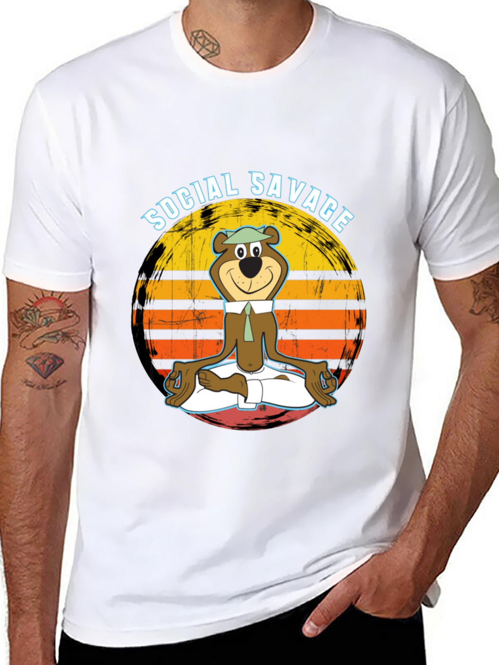 Social Savage Yogi Bear Graphic Tee - Relaxed Fit