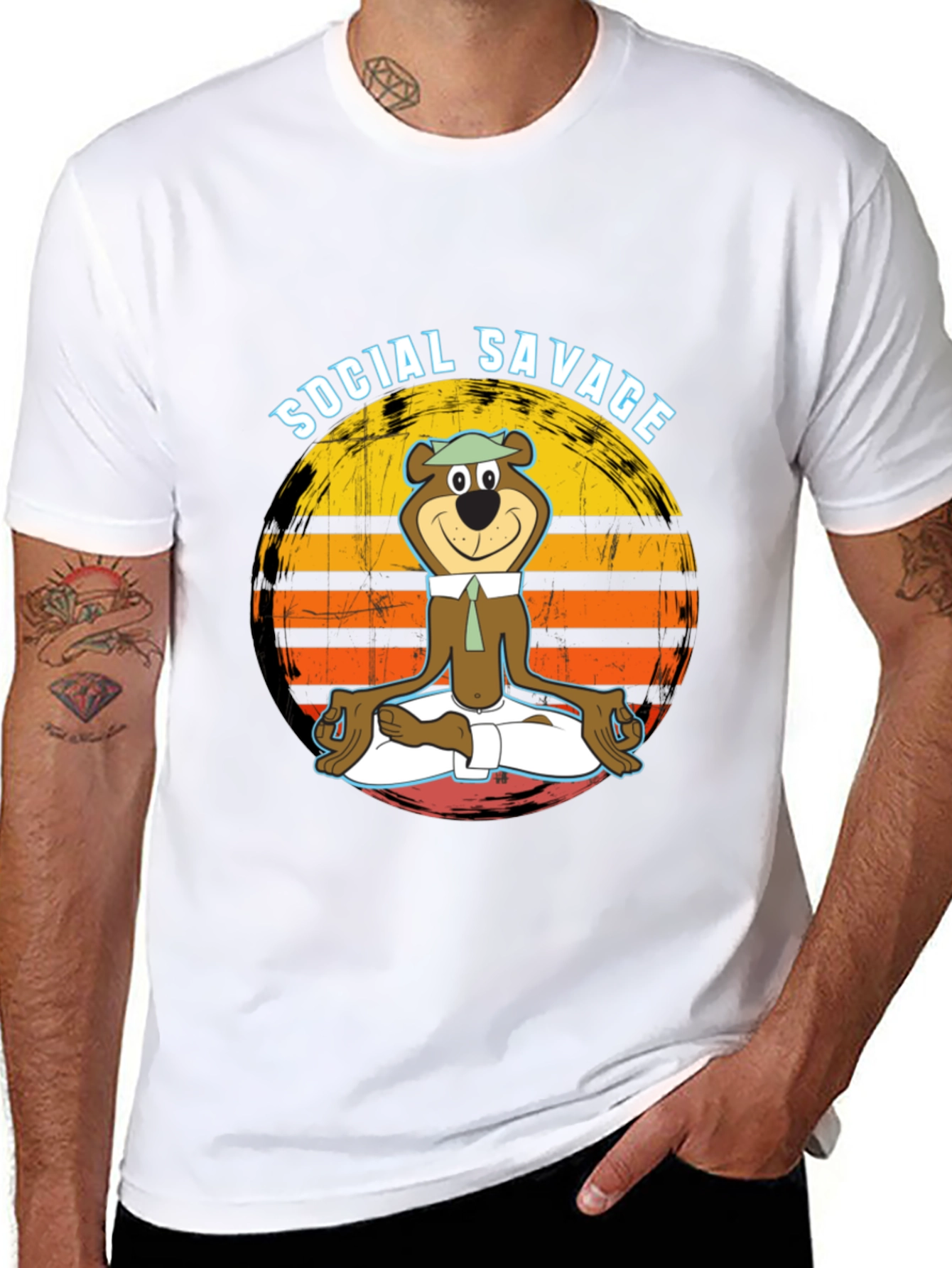 Social Savage Yogi Bear Graphic Tee - Relaxed Fit