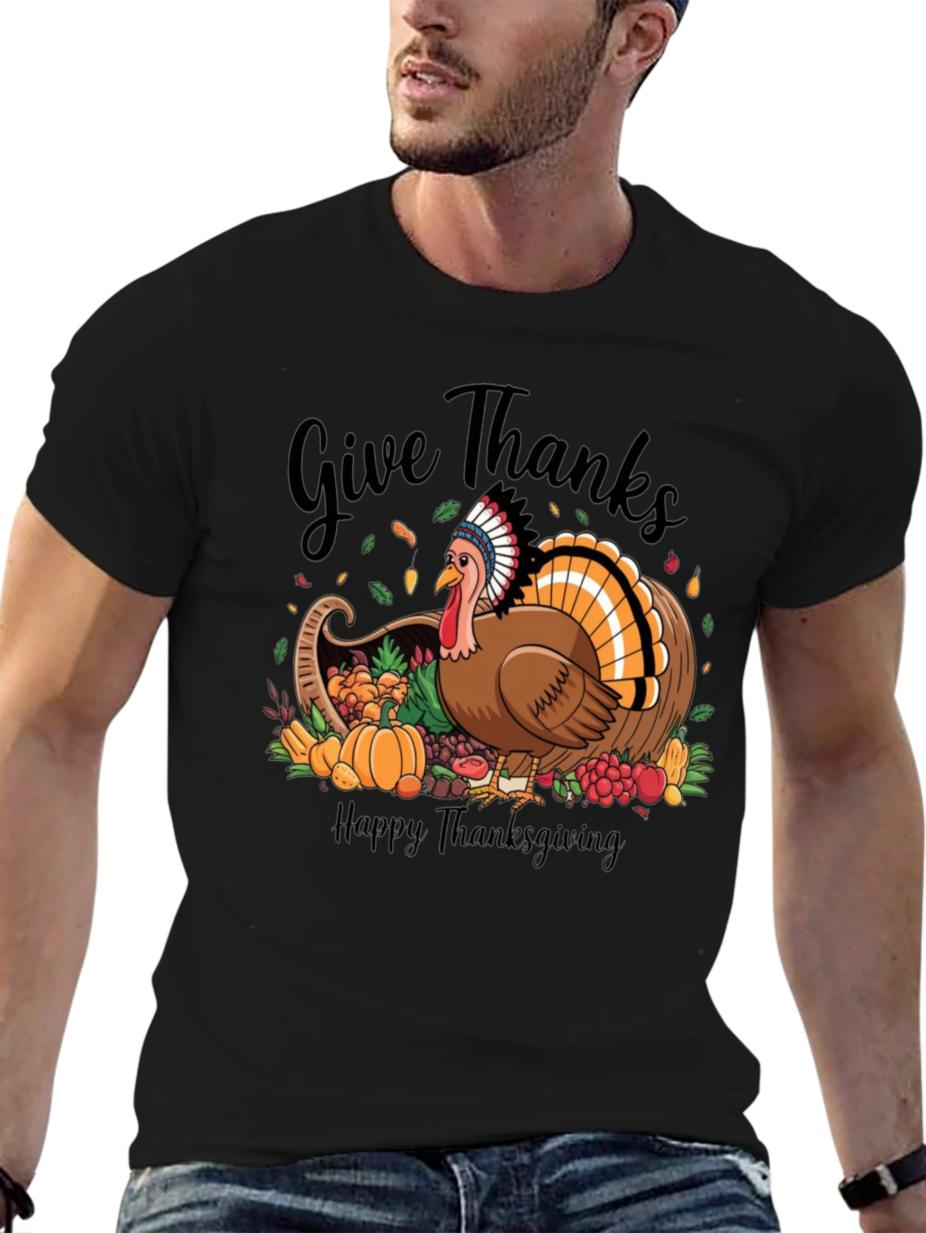 Give Thanks Thanksgiving Turkey T-Shirt