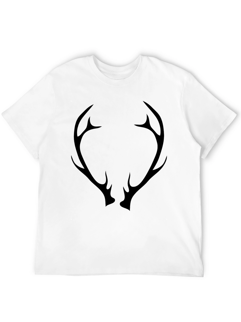 Mens Black T-Shirt with Antler Graphic