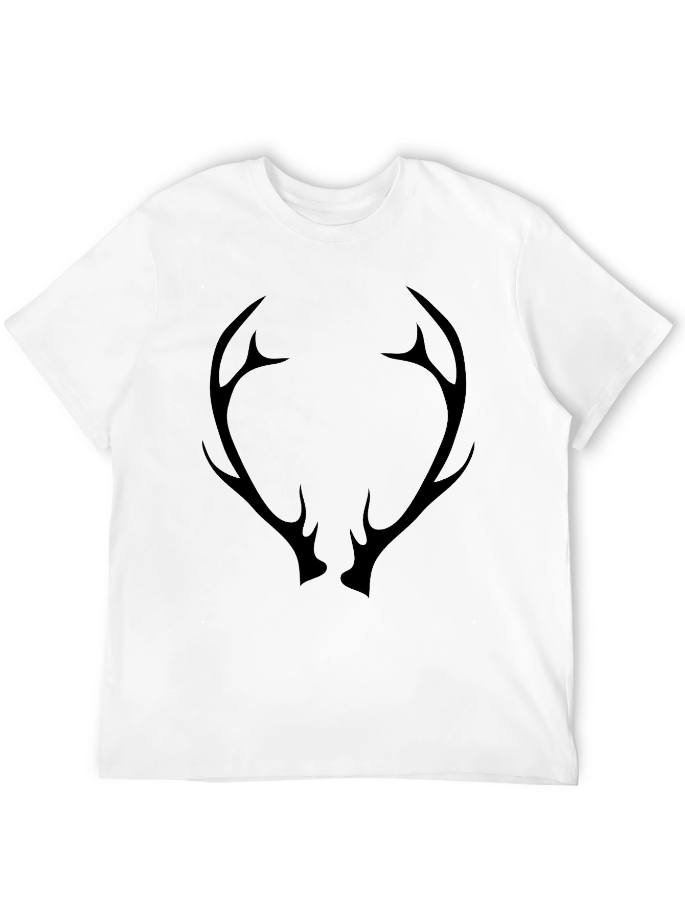 Mens Black T-Shirt with Antler Graphic
