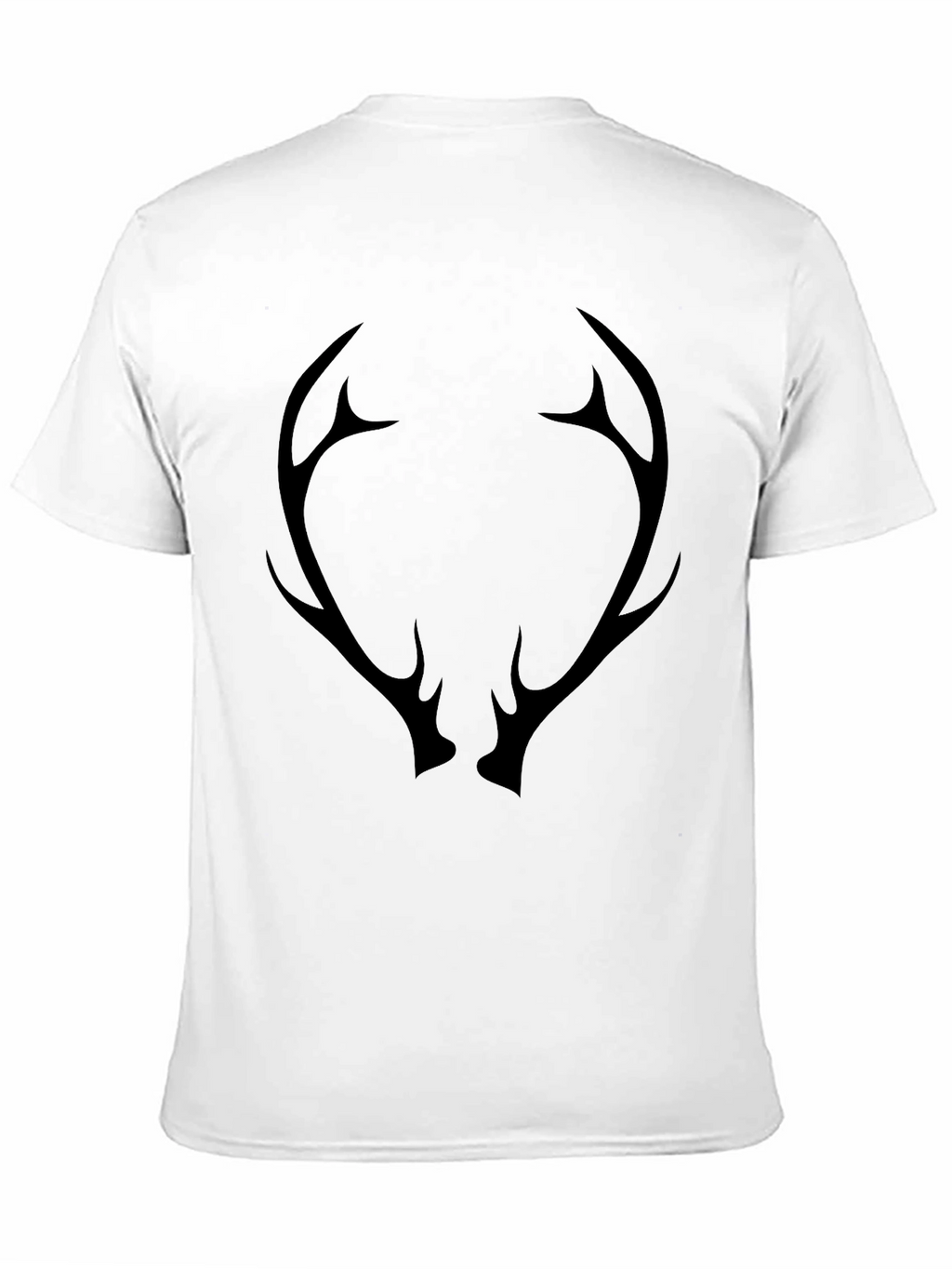 Mens Black T-Shirt with Antler Graphic