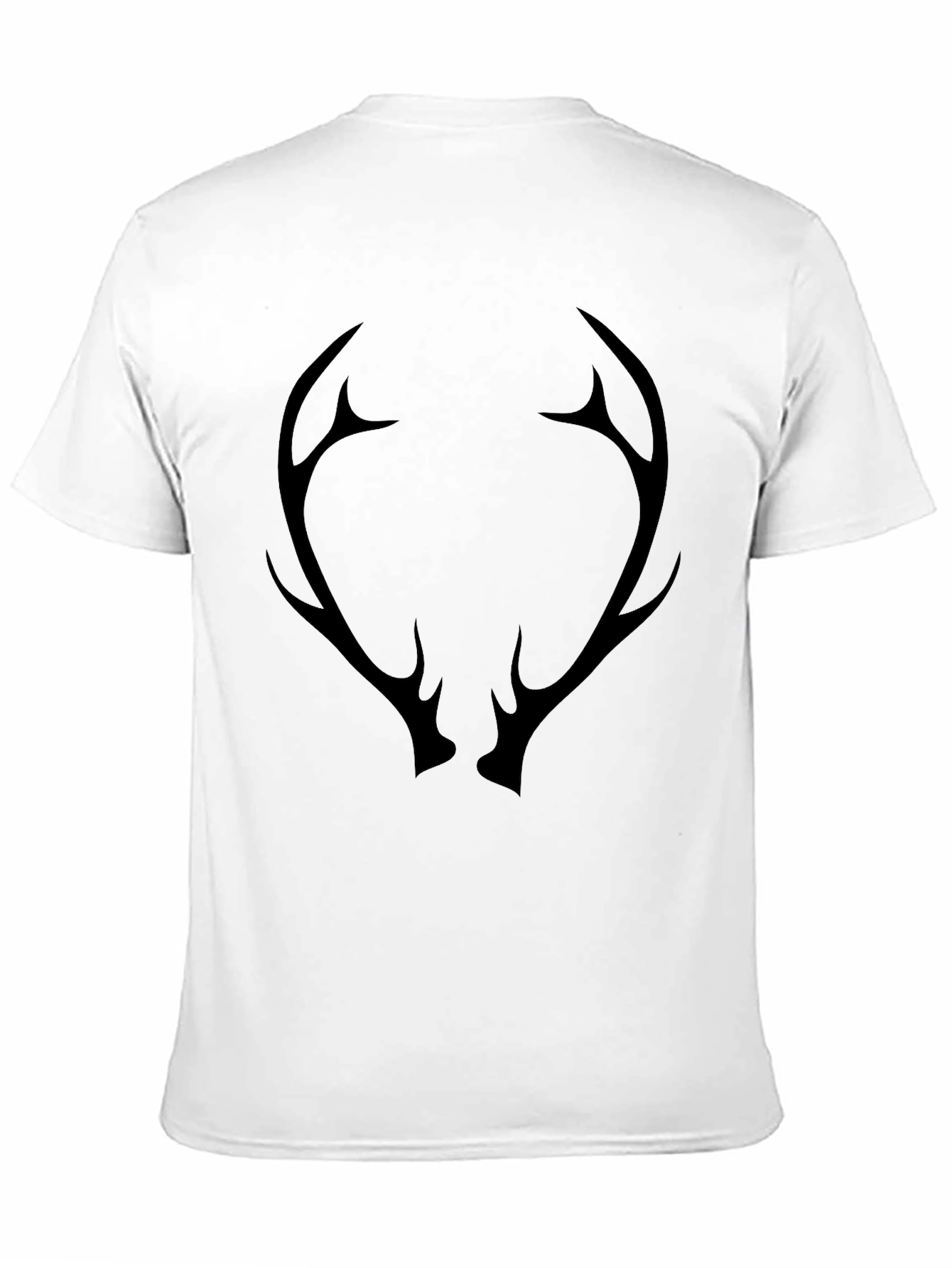 Mens Black T-Shirt with Antler Graphic