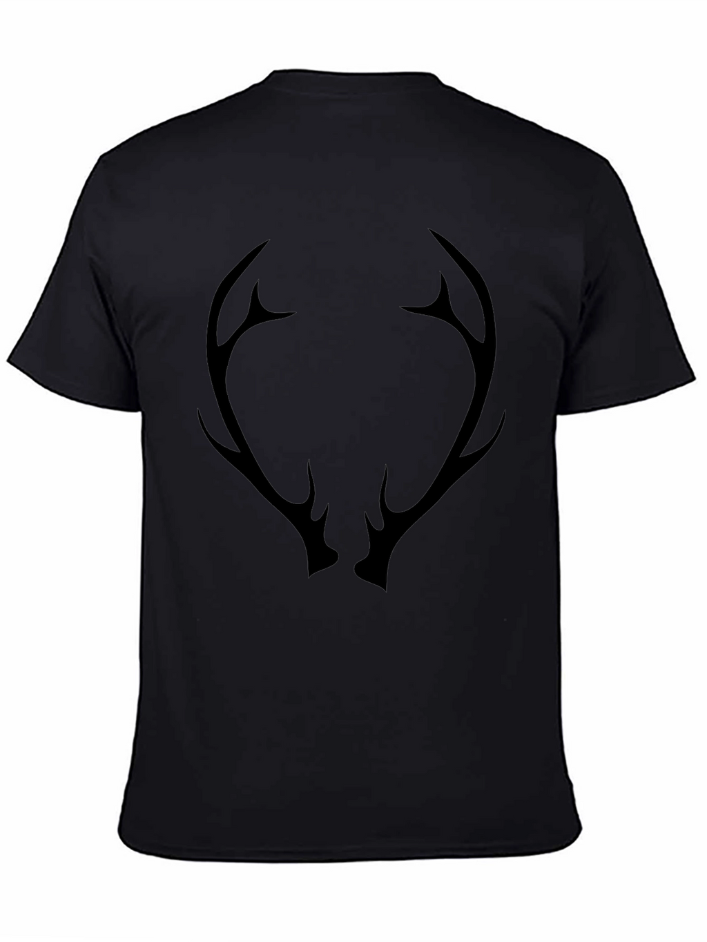 Mens Black T-Shirt with Antler Graphic