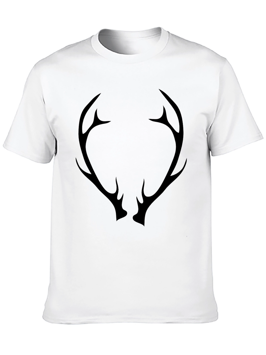 Mens Black T-Shirt with Antler Graphic