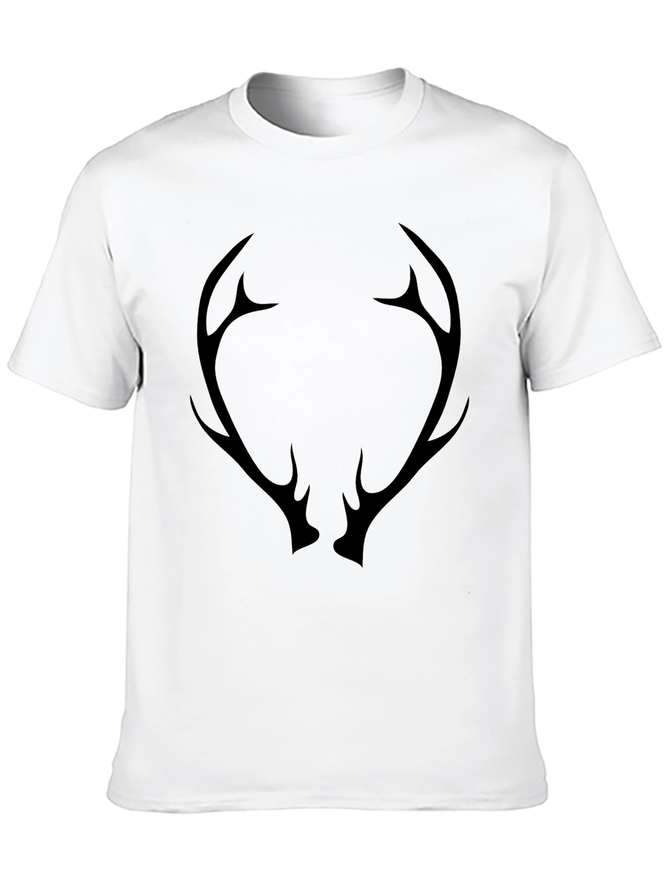 Mens Black T-Shirt with Antler Graphic