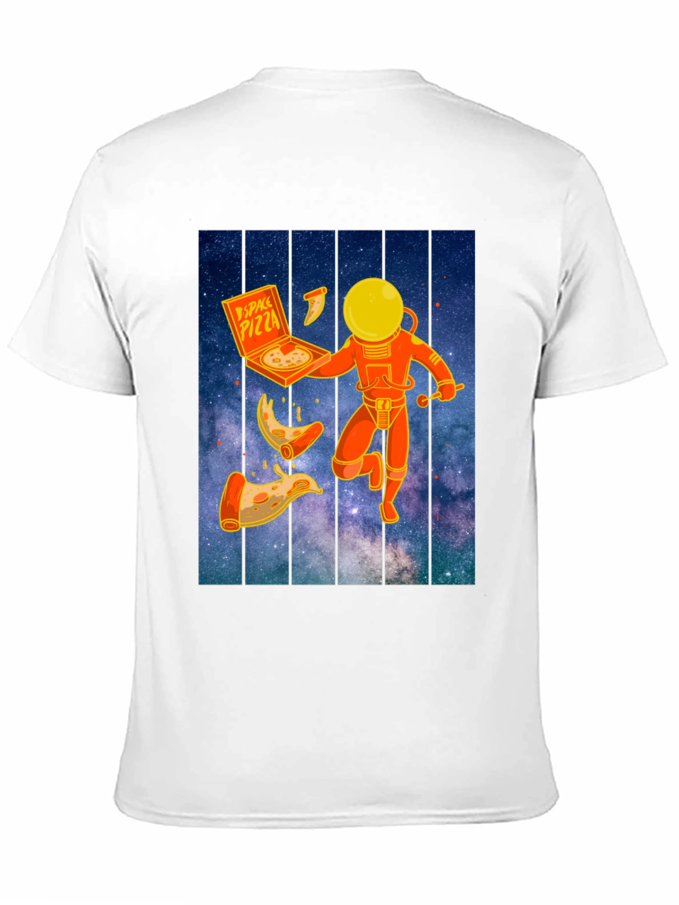 Space Pizza Graphic T-Shirt - Black Crew Neck Tee