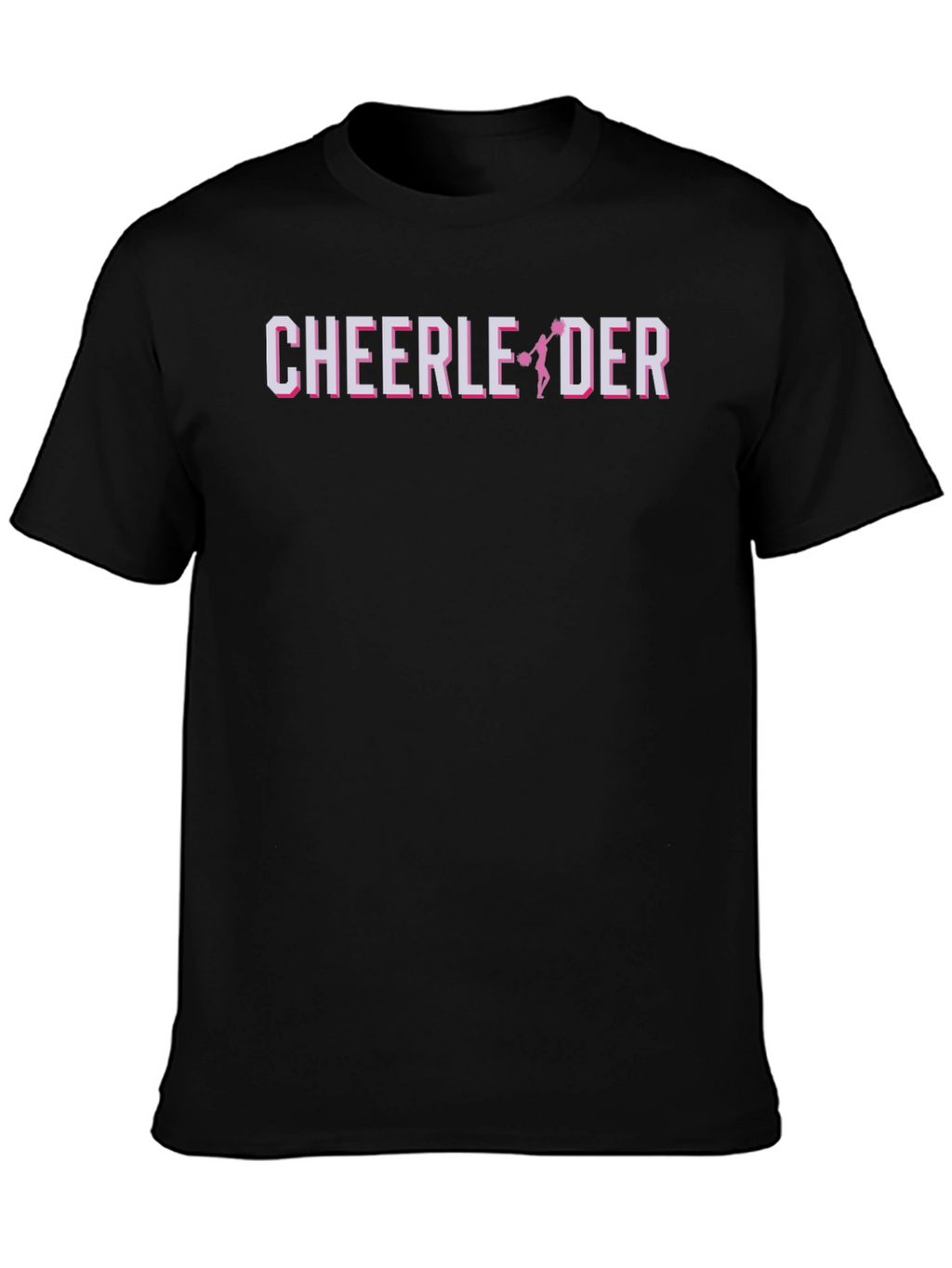 Cheerleader Graphic Print Black T-Shirt