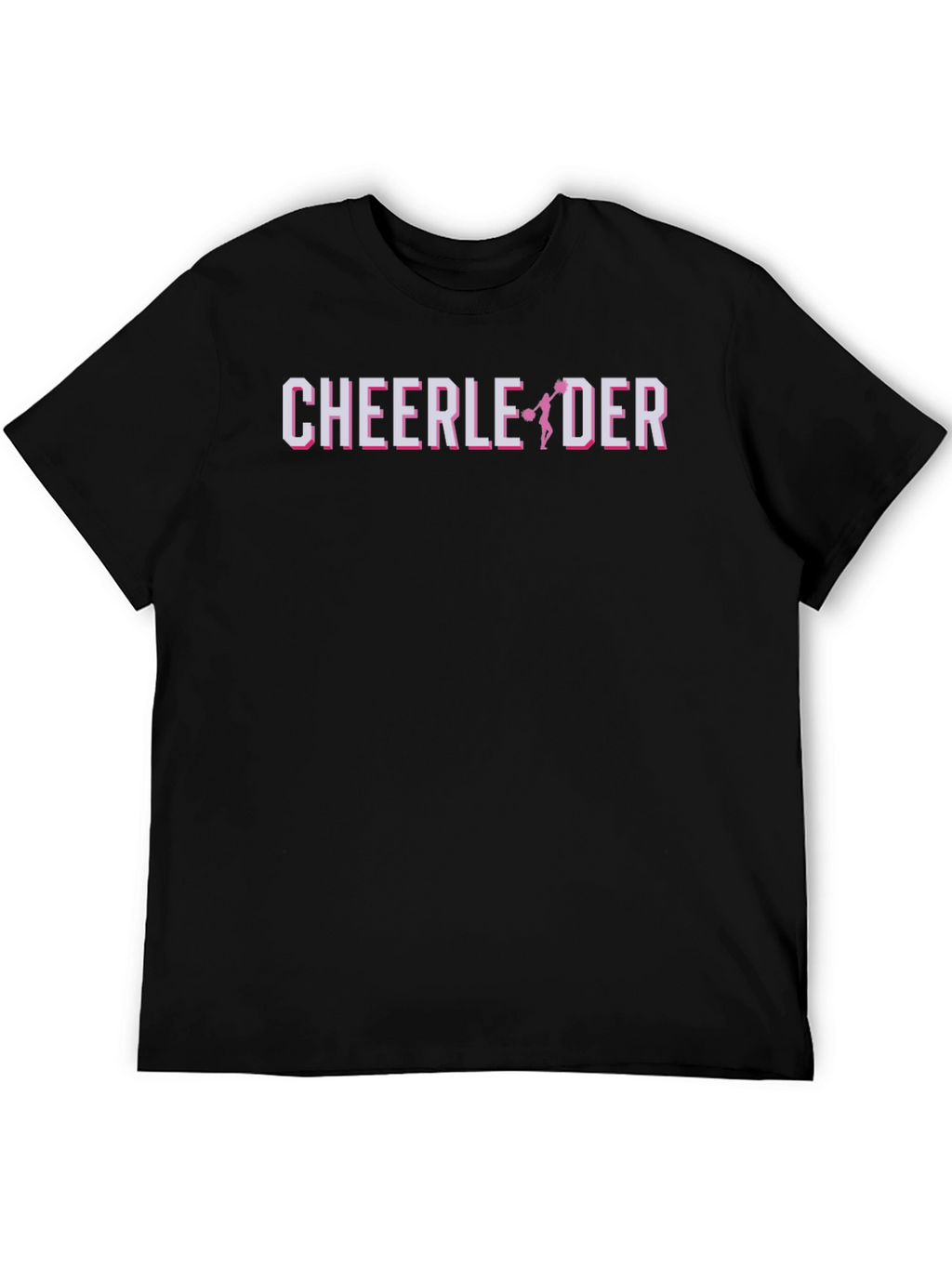 Cheerleader Graphic Print Black T-Shirt