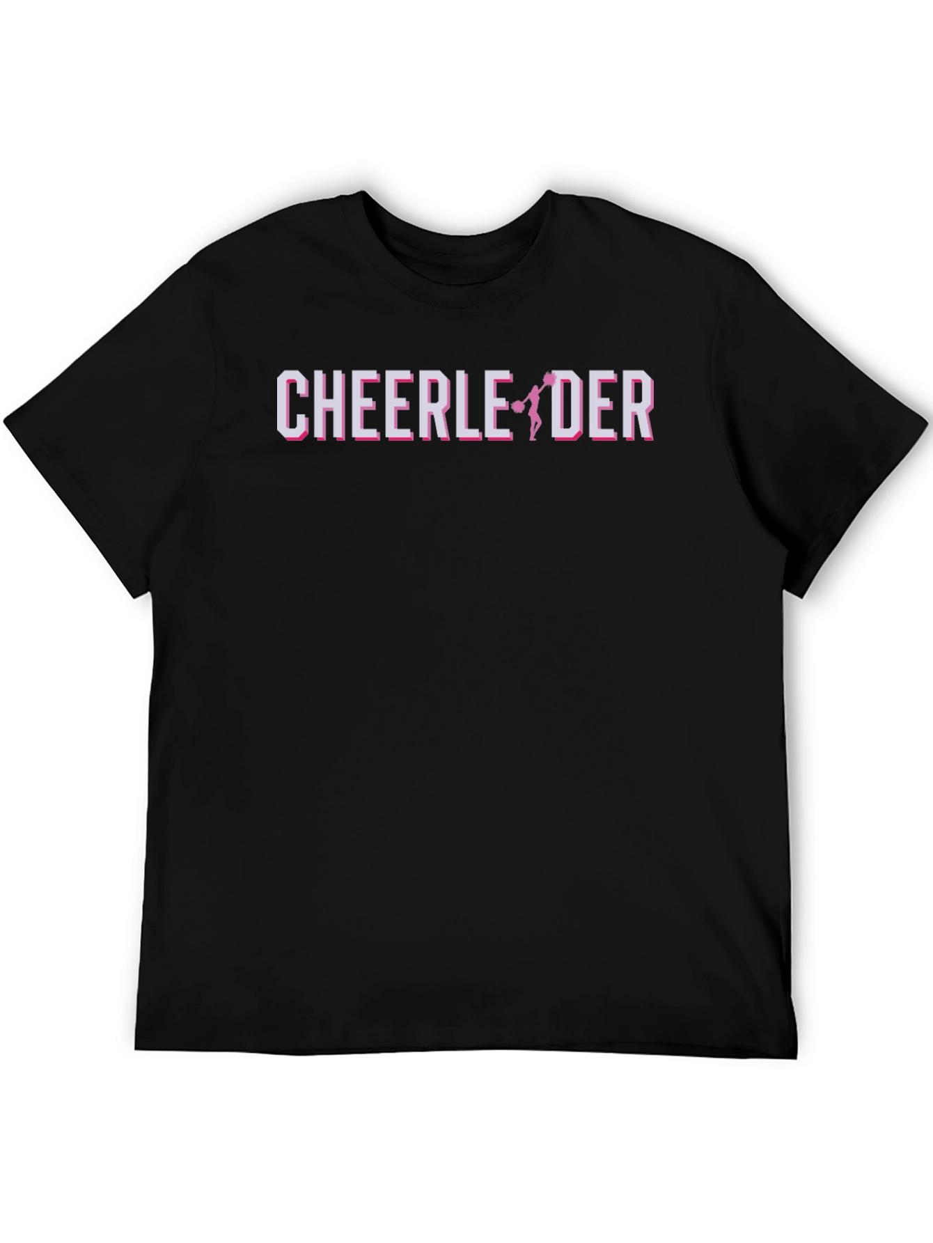 Cheerleader Graphic Print Black T-Shirt
