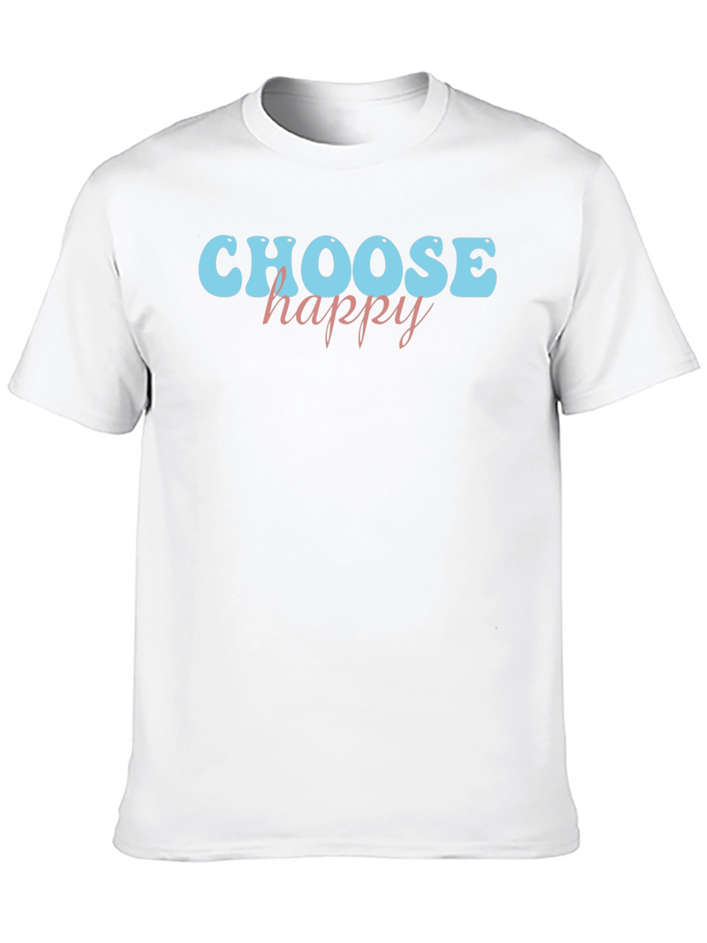 Choose Happy Graphic Tee - Black Cotton Casual Shirt