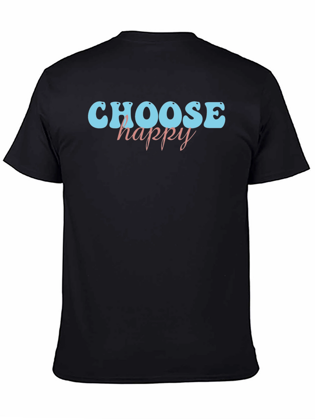 Choose Happy Graphic Tee - Black Cotton Casual Shirt