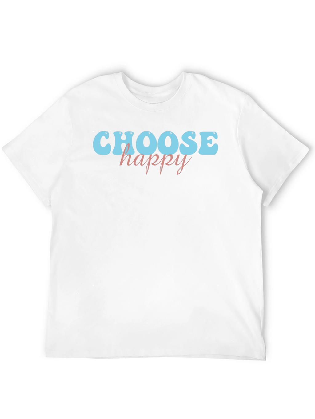 Choose Happy Graphic Tee - Black Cotton Casual Shirt