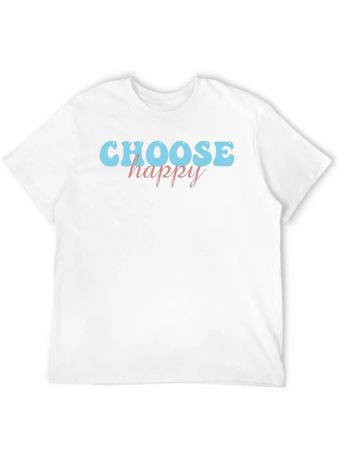 Choose Happy Graphic Tee - Black Cotton Casual Shirt