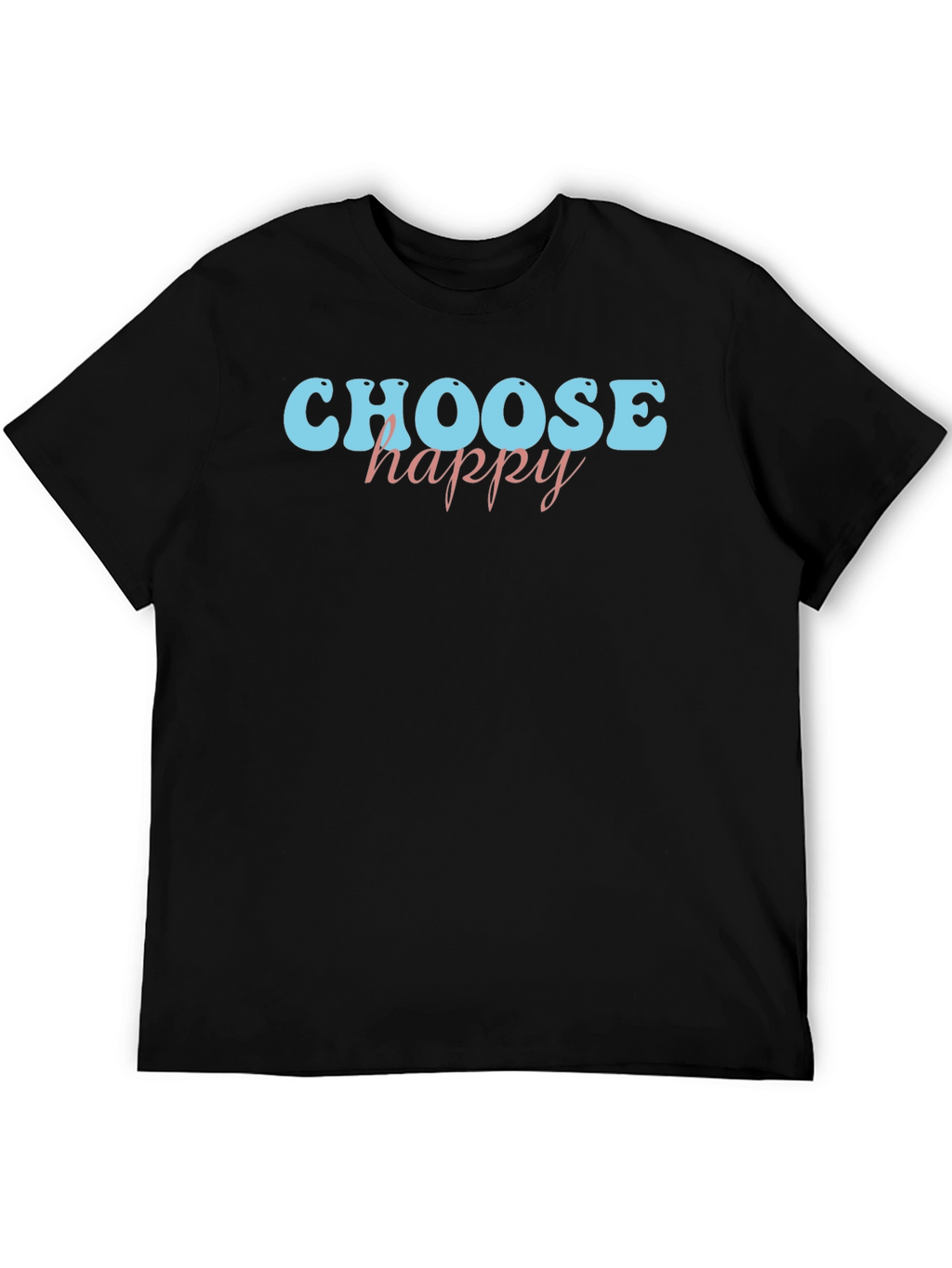 Choose Happy Graphic Tee - Black Cotton Casual Shirt