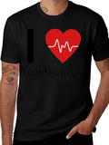 I Heart Connecticut Graphic Tee - Mens Black T-Shirt