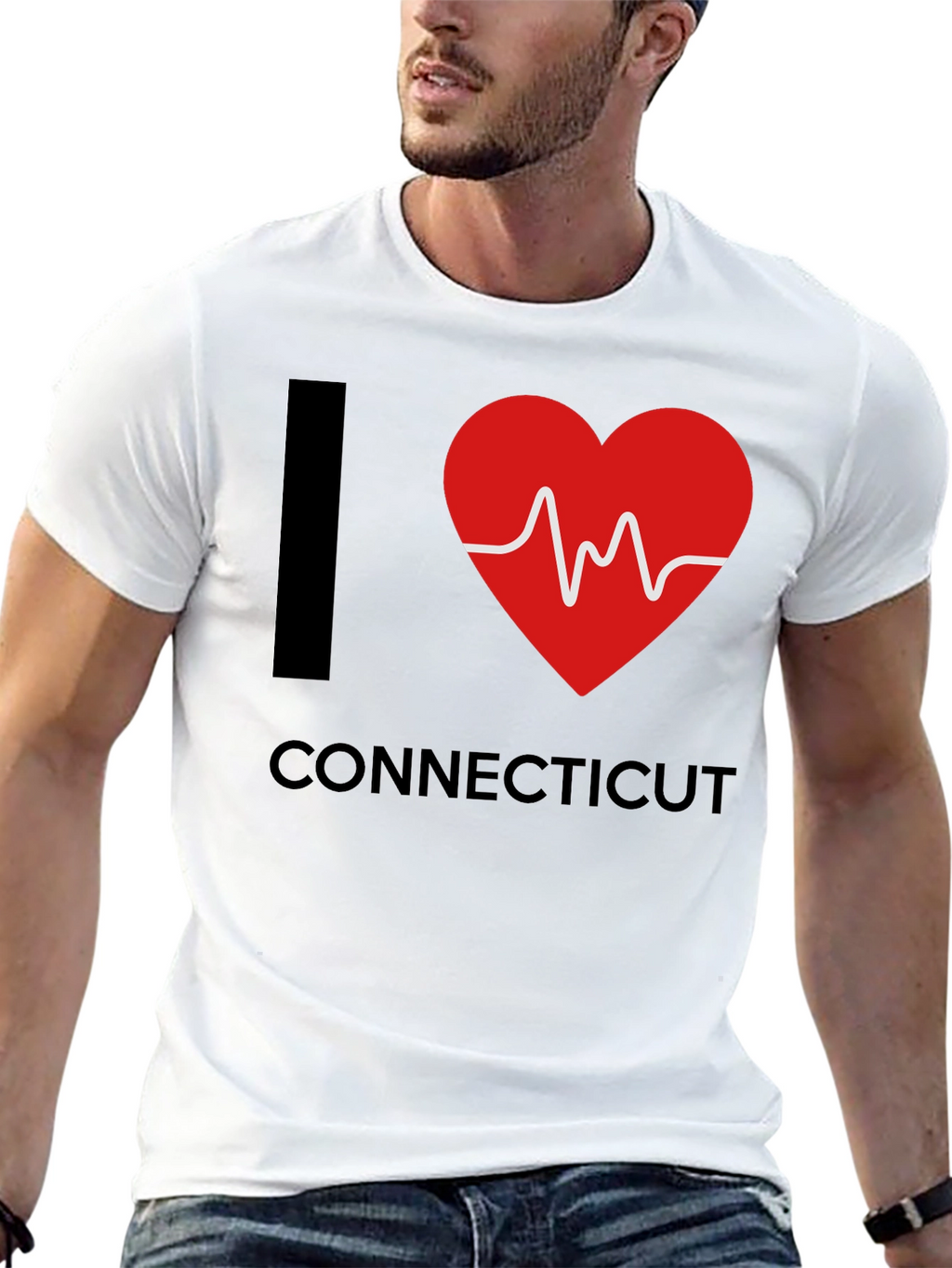 I Heart Connecticut Graphic Tee - Mens Black T-Shirt