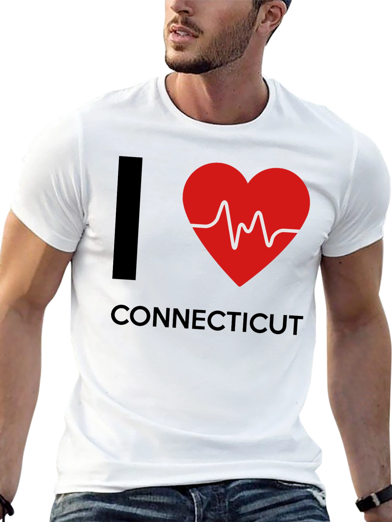 I Heart Connecticut Graphic Tee - Mens Black T-Shirt