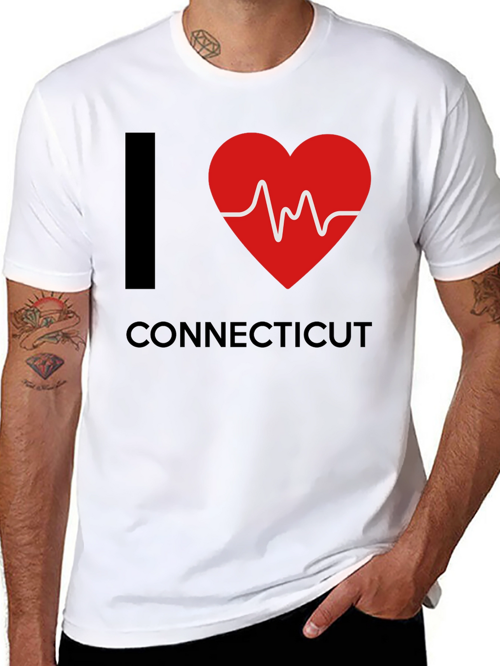 I Heart Connecticut Graphic Tee - Mens Black T-Shirt