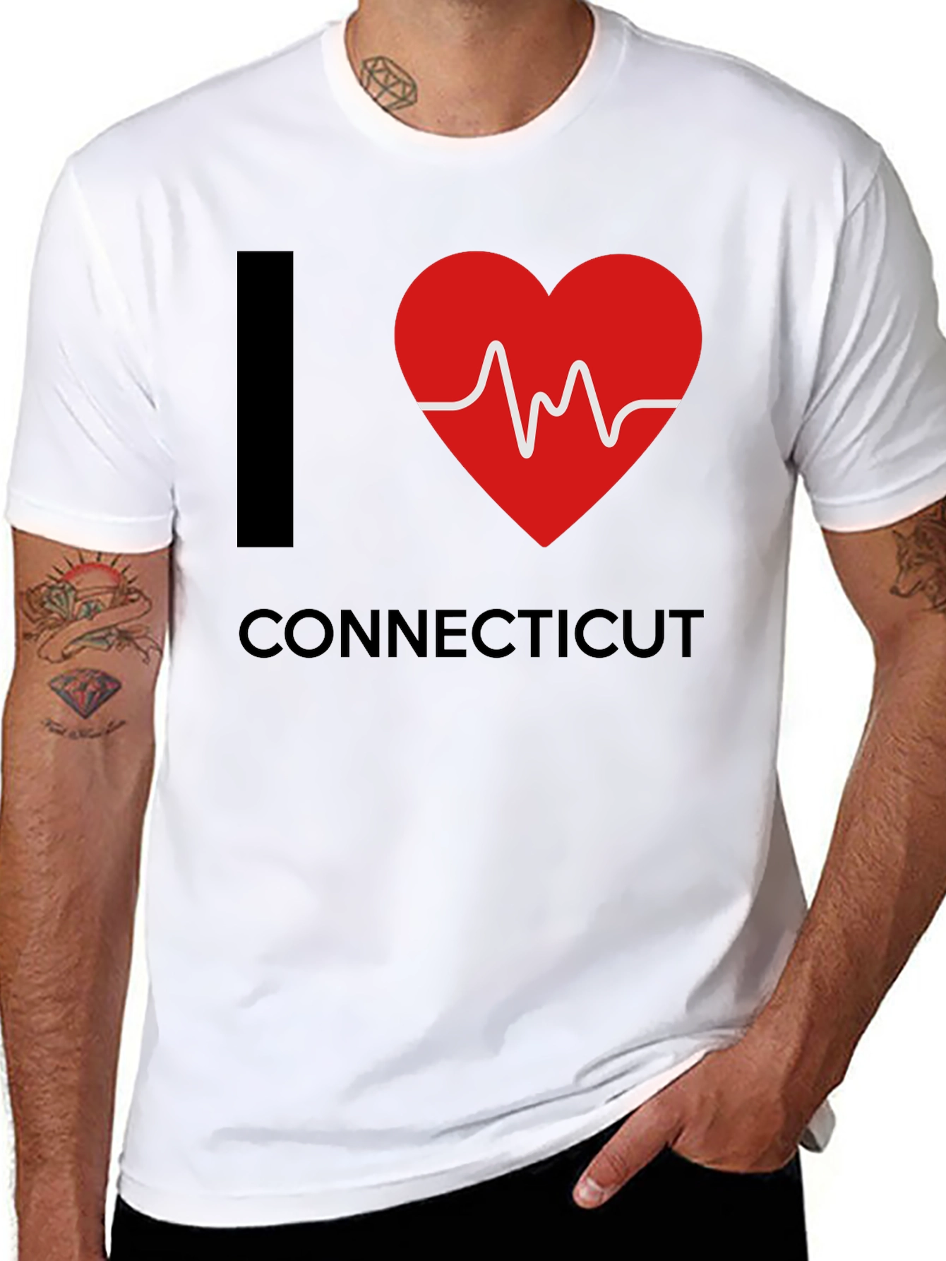 I Heart Connecticut Graphic Tee - Mens Black T-Shirt
