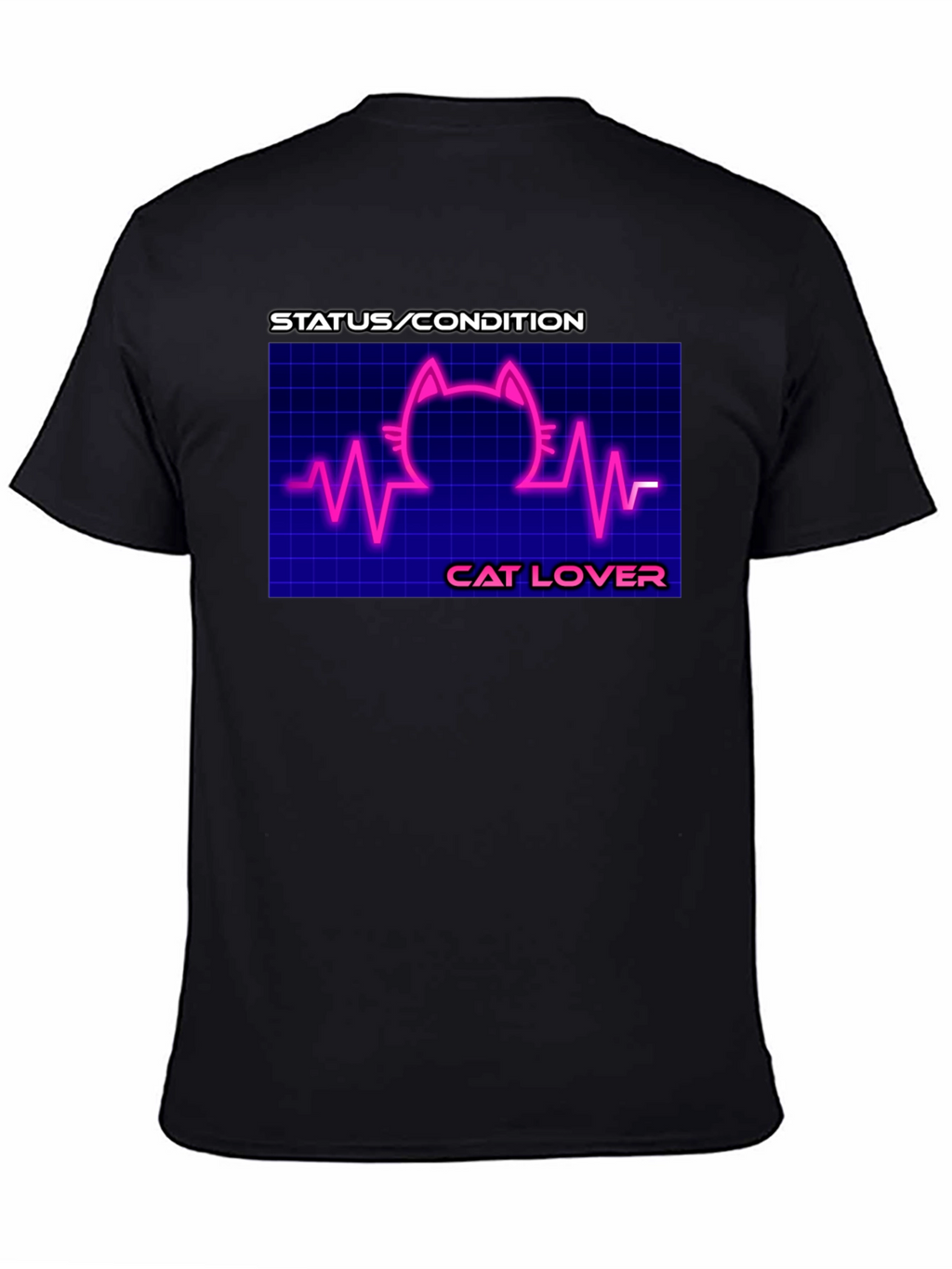 Cat Lover Graphic Tee - Status Condition Heartbeat Shirt