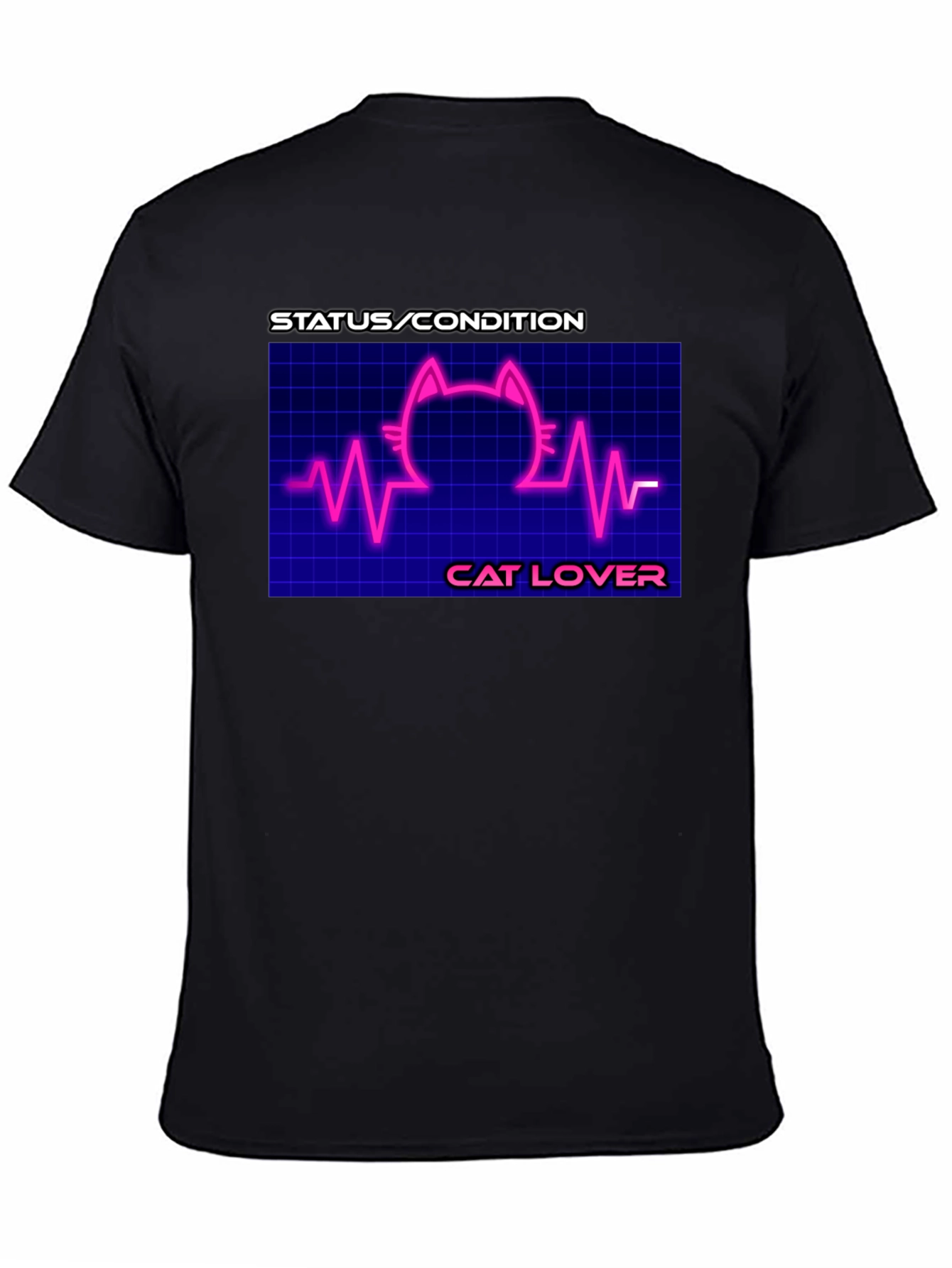 Cat Lover Graphic Tee - Status Condition Heartbeat Shirt
