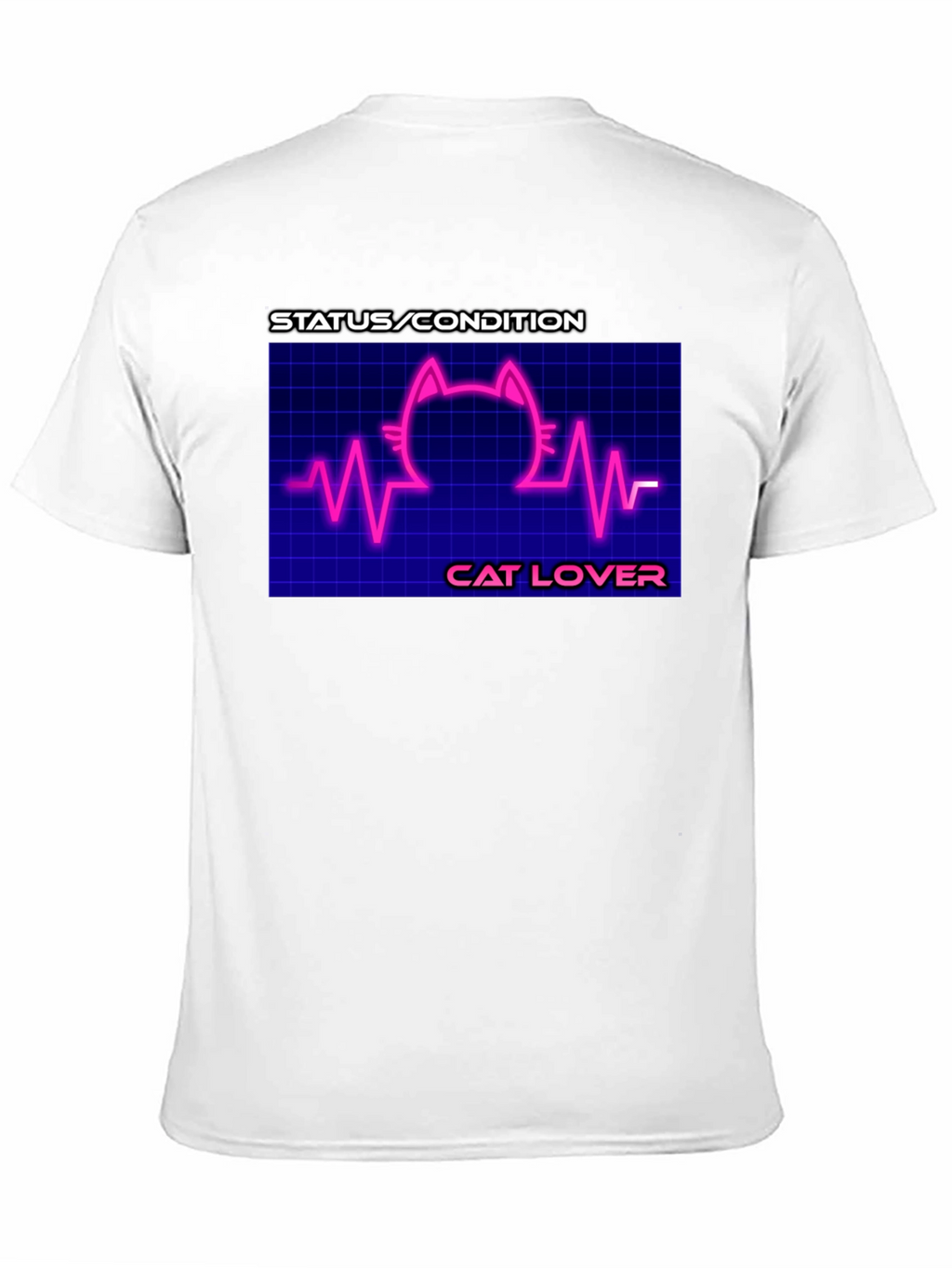 Cat Lover Graphic Tee - Status Condition Heartbeat Shirt