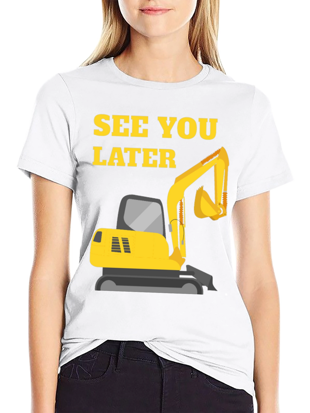 See You Later Excavator Black T-Shirt