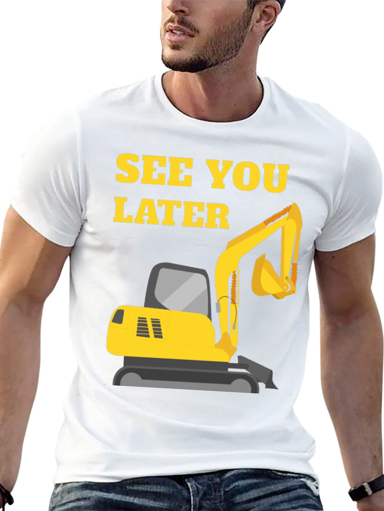 See You Later Excavator Black T-Shirt