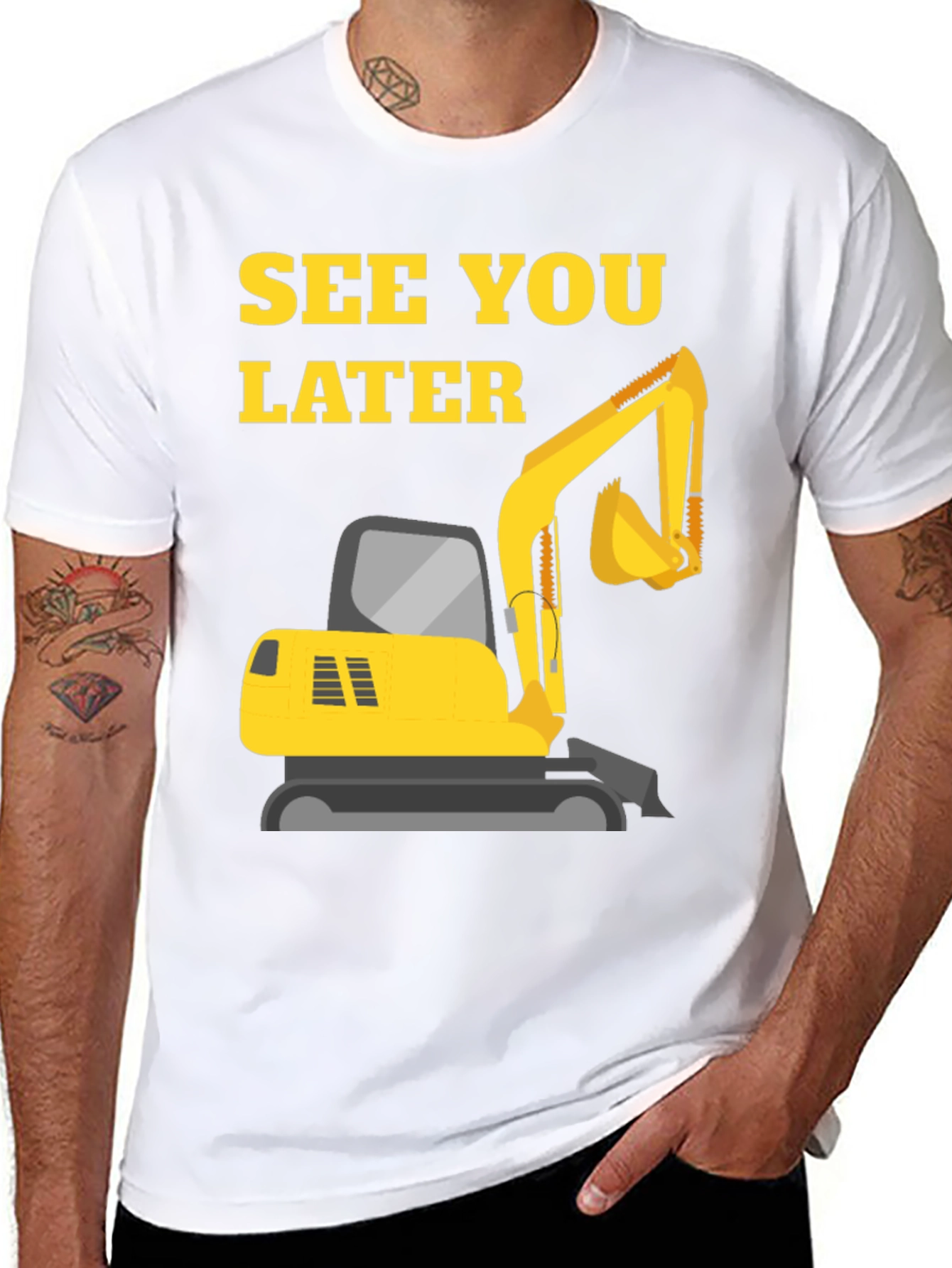 See You Later Excavator Black T-Shirt