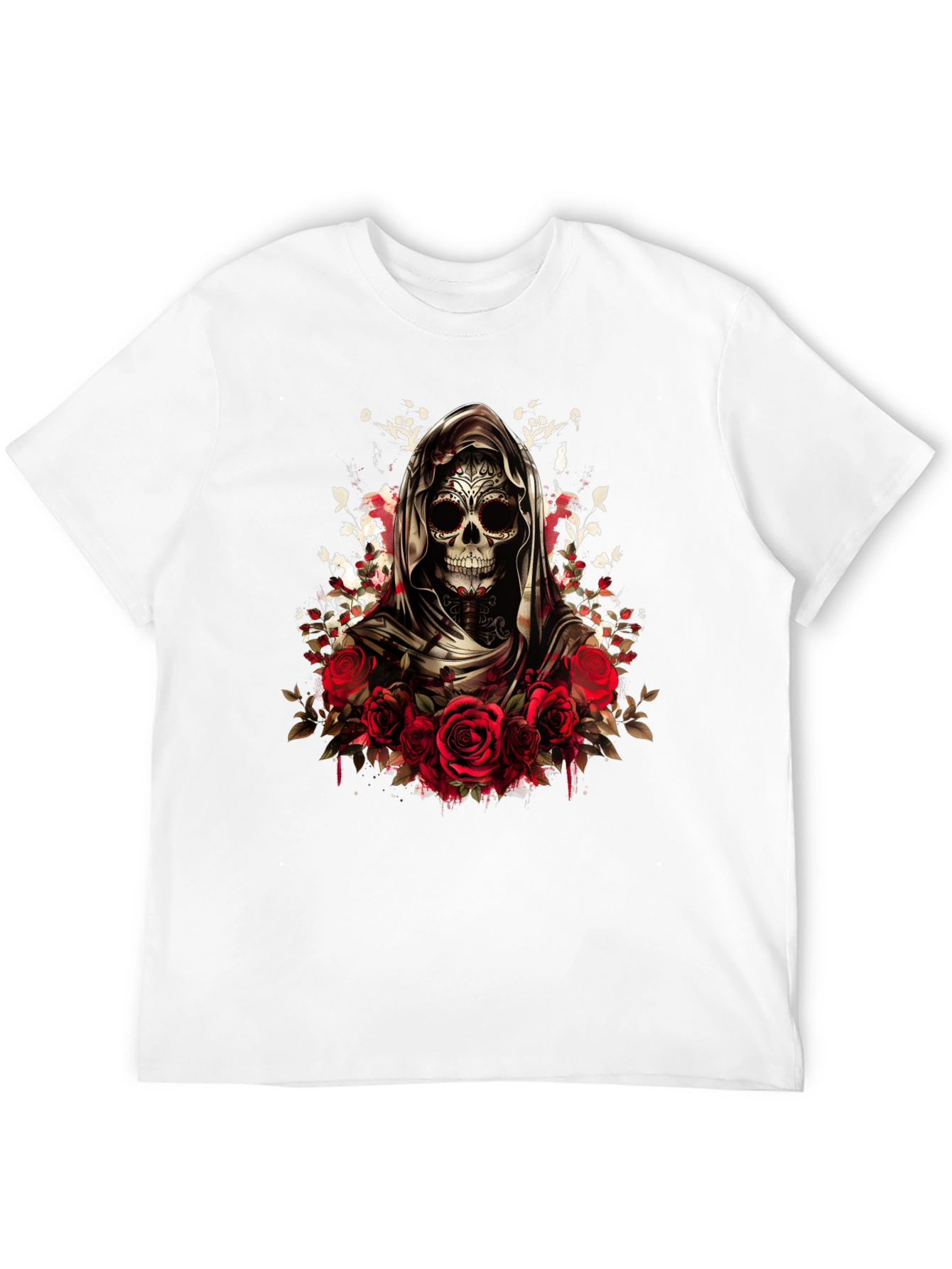 Grim Reaper Sugar Skull Rose T-Shirt