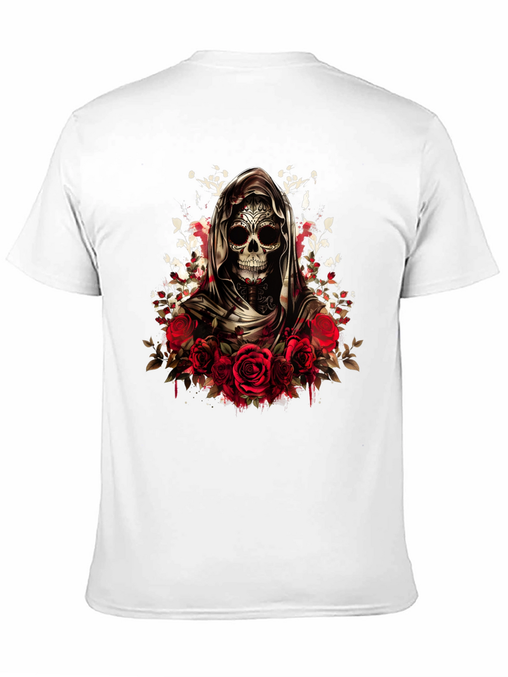 Grim Reaper Sugar Skull Rose T-Shirt