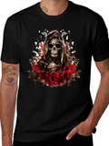Grim Reaper Sugar Skull Rose T-Shirt