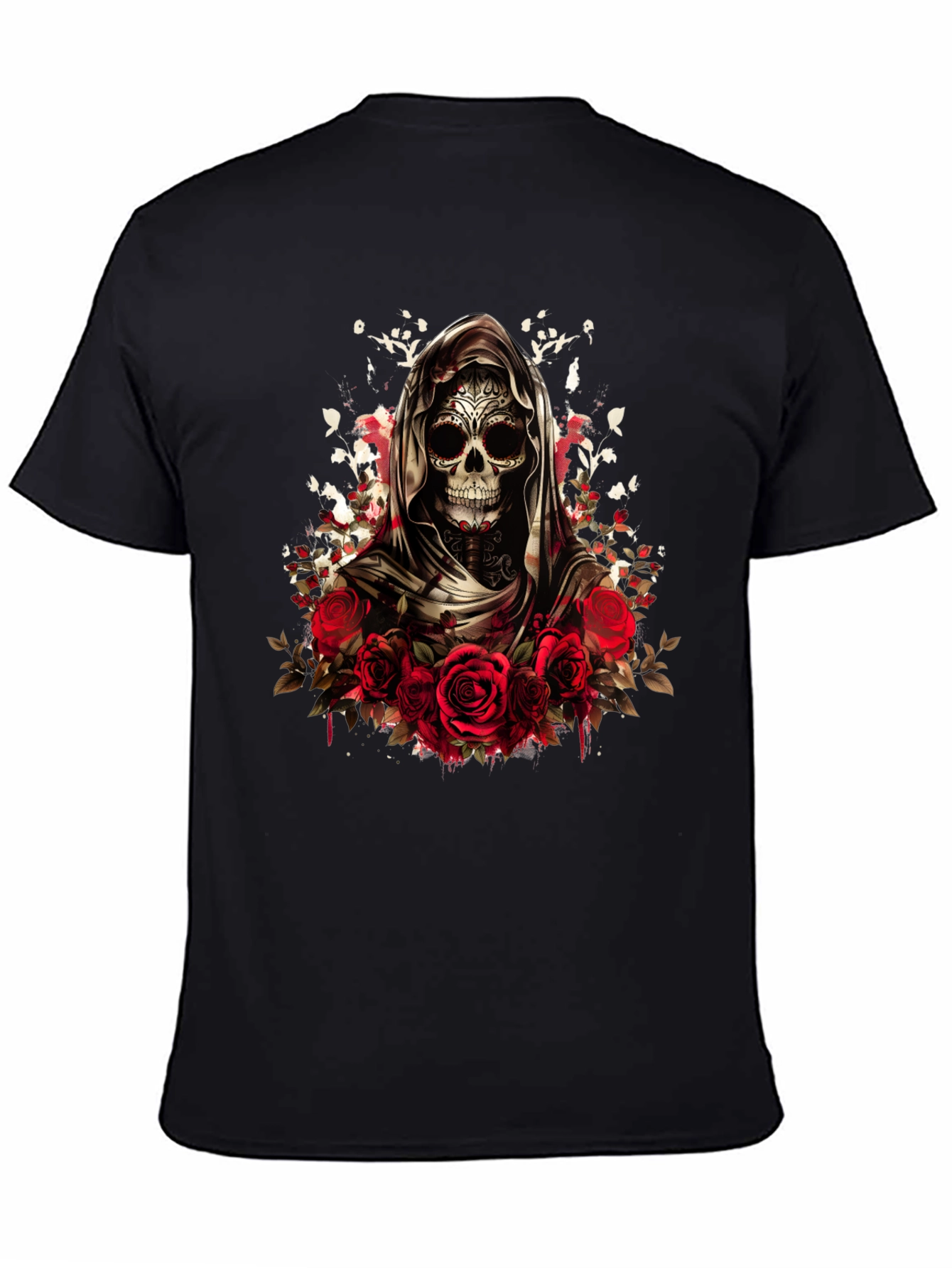 Grim Reaper Sugar Skull Rose T-Shirt
