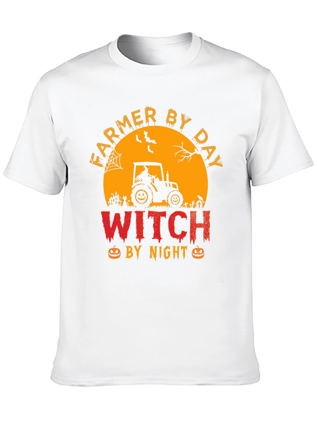 Farmer By Day Witch By Night Halloween T-Shirt