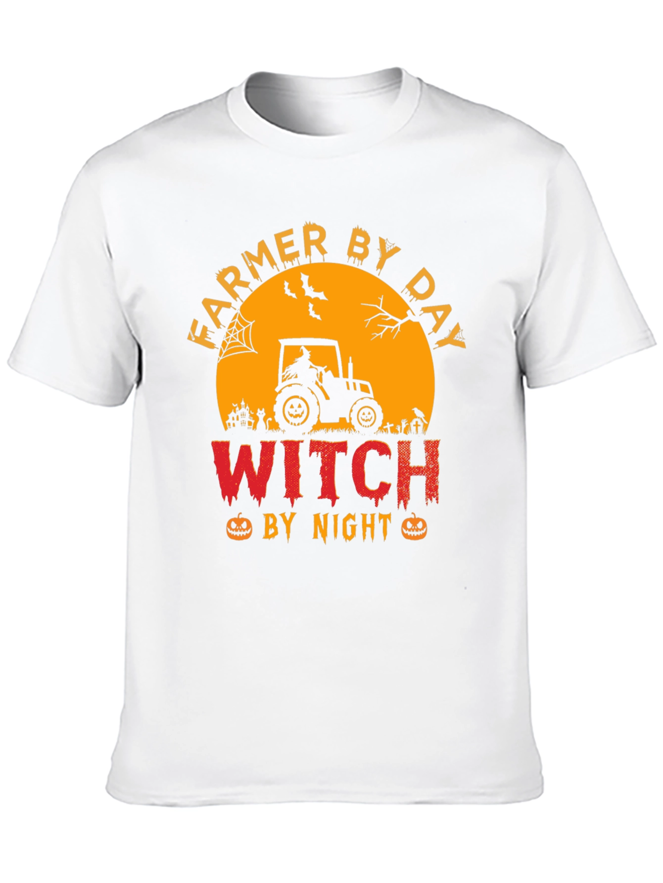 Farmer By Day Witch By Night Halloween T-Shirt