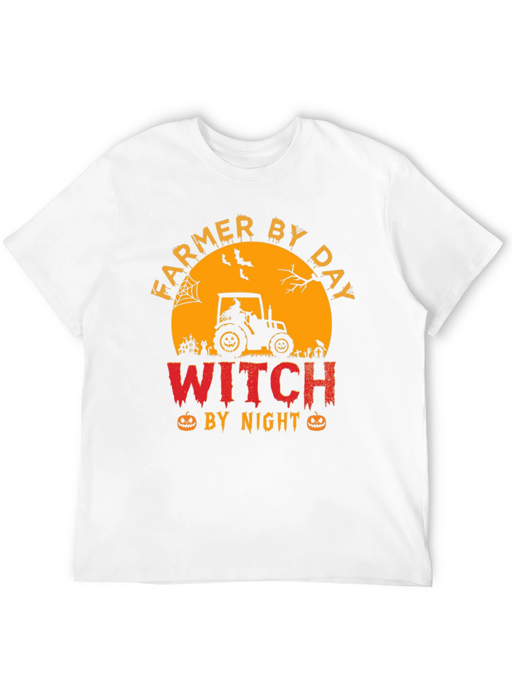 Farmer By Day Witch By Night Halloween T-Shirt
