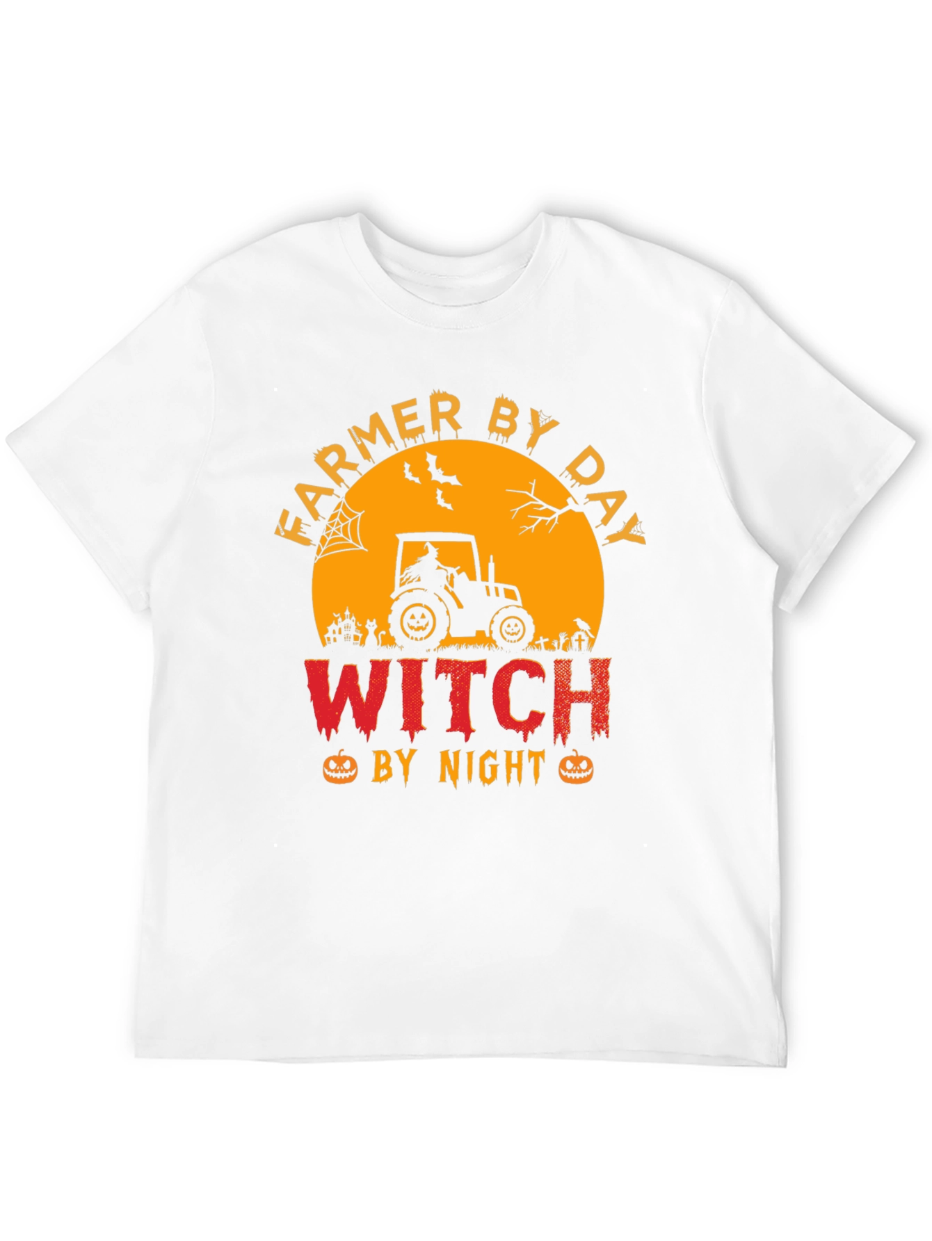 Farmer By Day Witch By Night Halloween T-Shirt