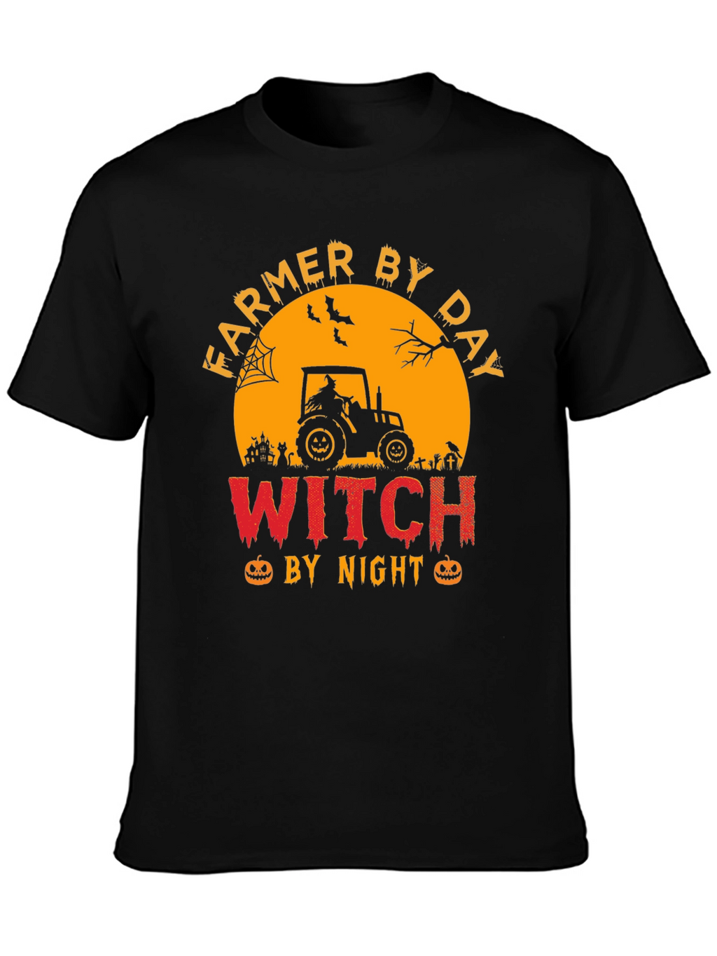 Farmer By Day Witch By Night Halloween T-Shirt