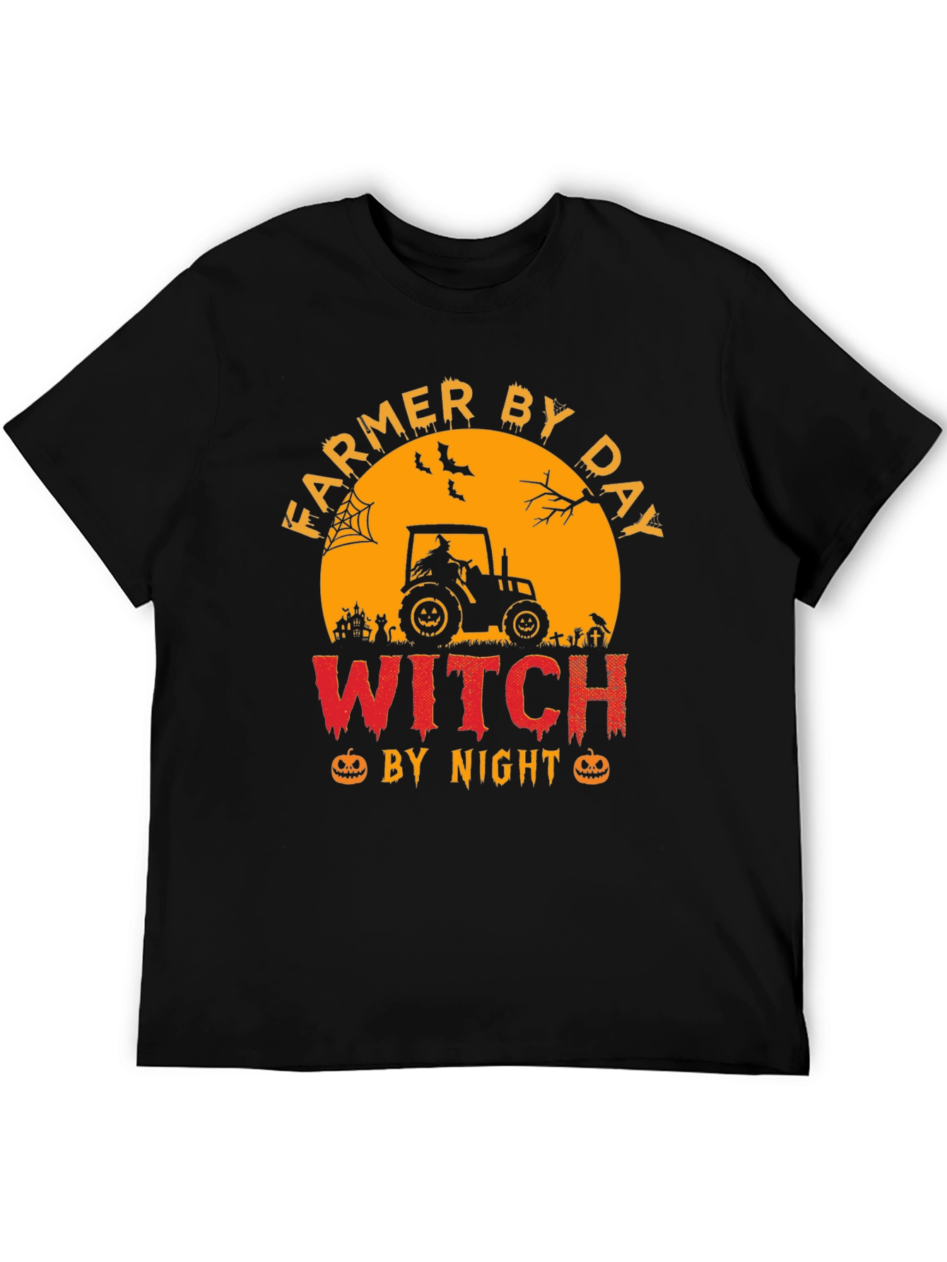 Farmer By Day Witch By Night Halloween T-Shirt