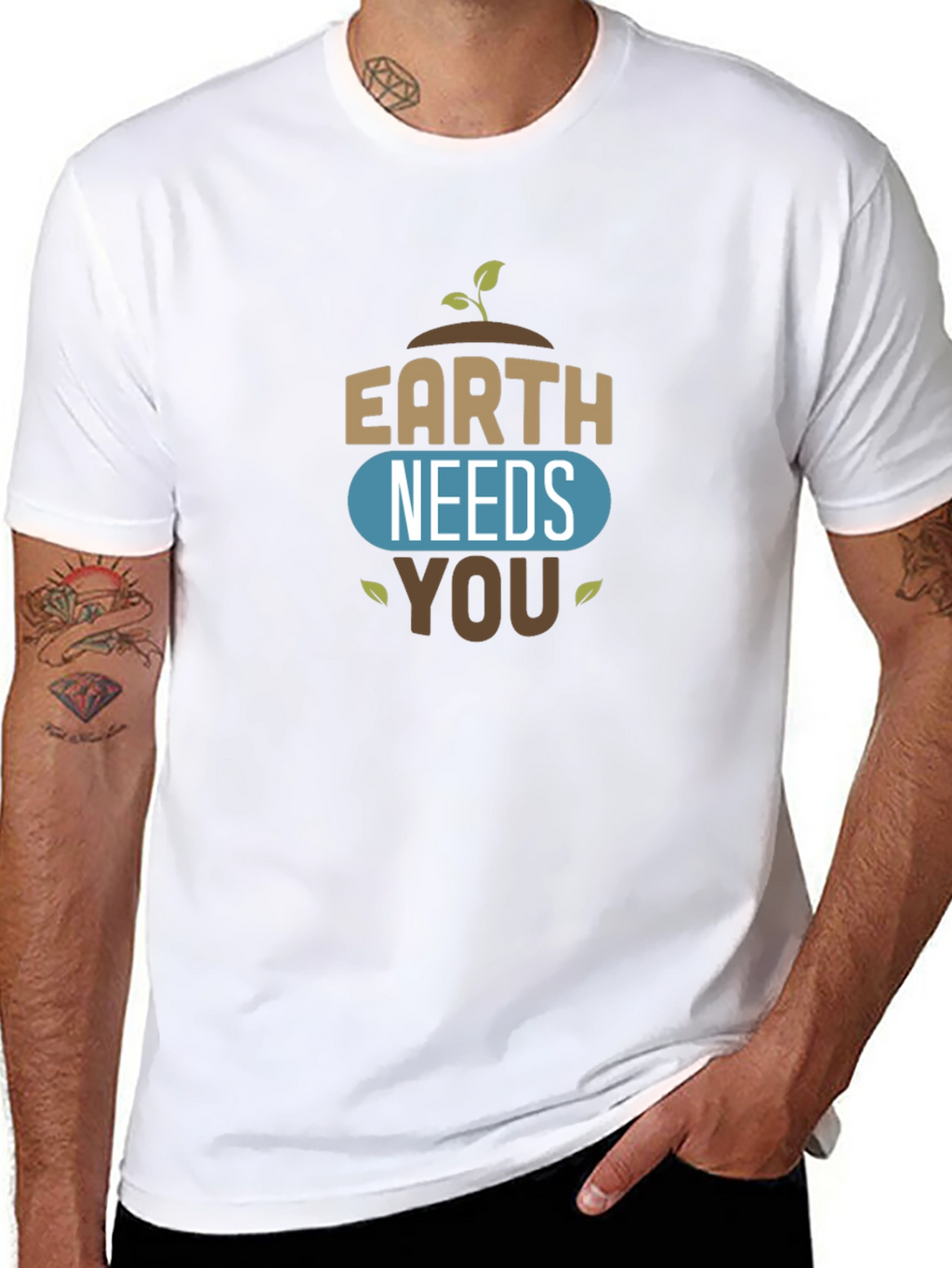 Earth Needs You Graphic Tee - Black