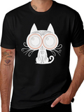 Mens Graphic Tee - Cartoon Cat Design