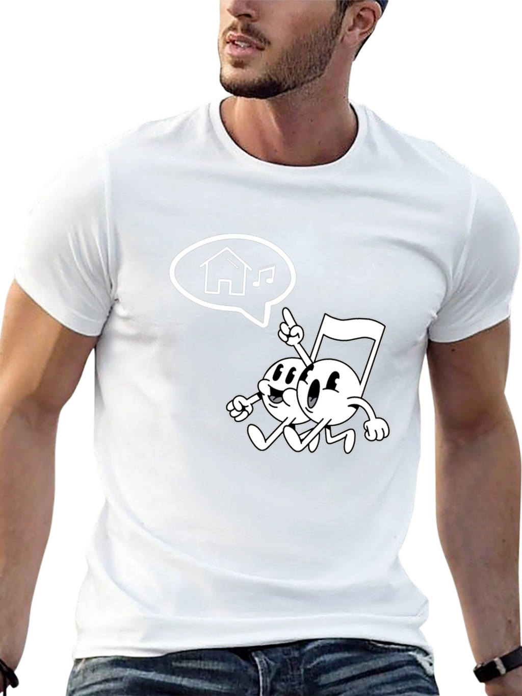 Retro Music Note Graphic Tee