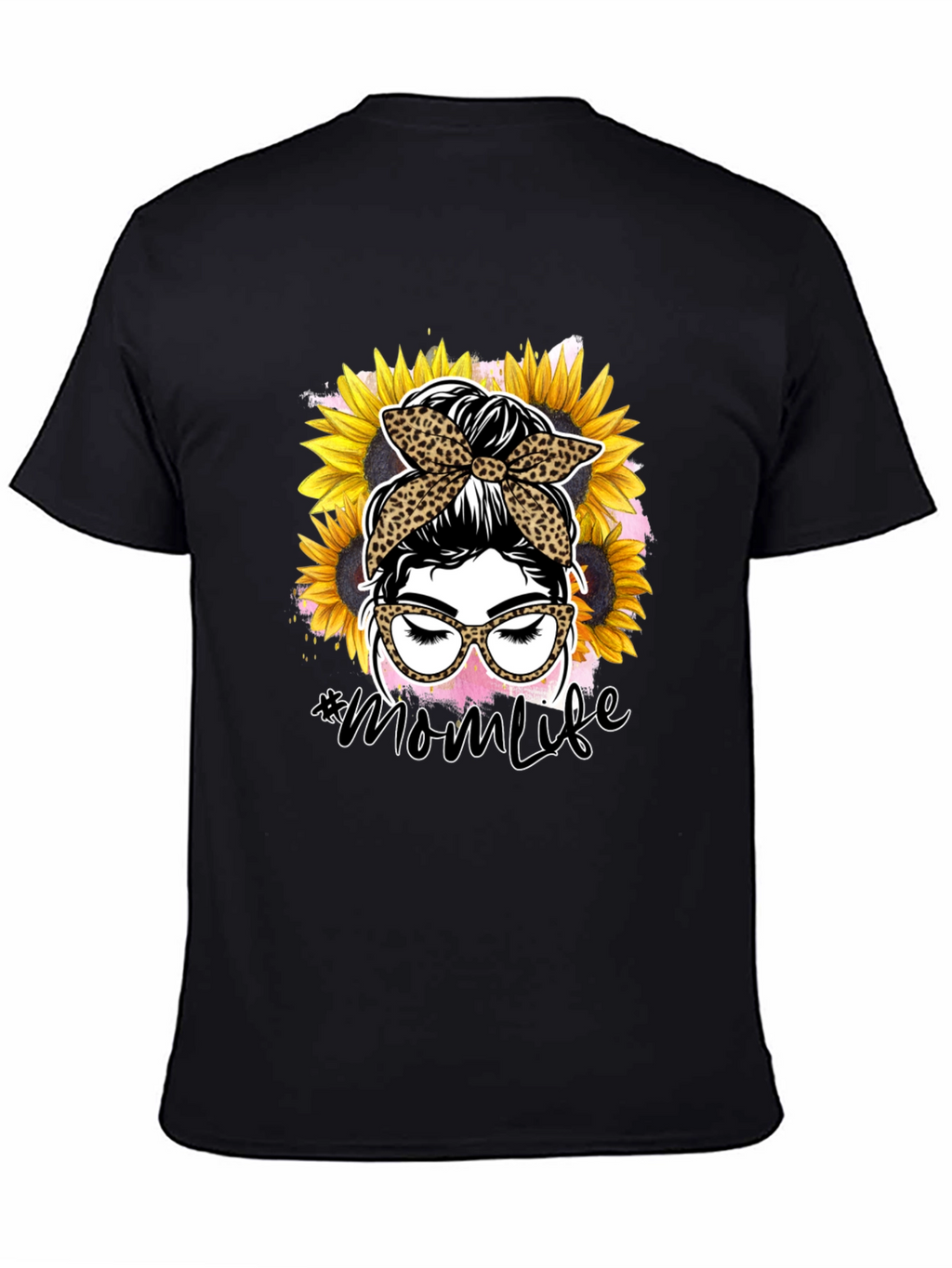 Mom Life Leopard Sunflower Graphic Tee