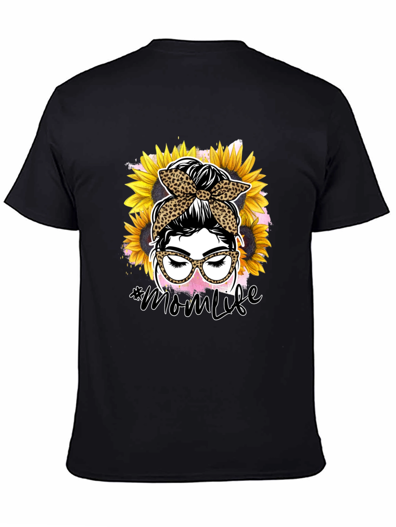 Mom Life Leopard Sunflower Graphic Tee