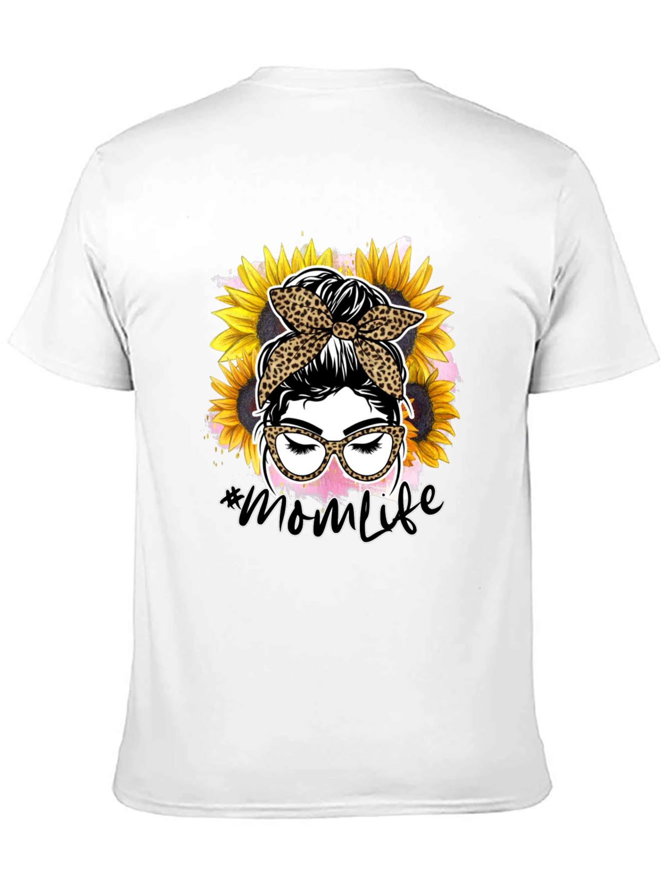Mom Life Leopard Sunflower Graphic Tee