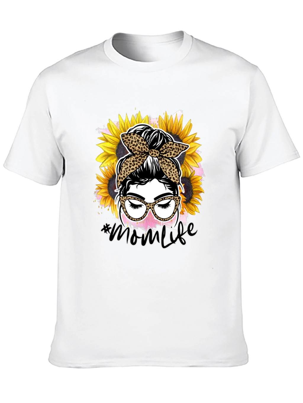 Mom Life Leopard Sunflower Graphic Tee